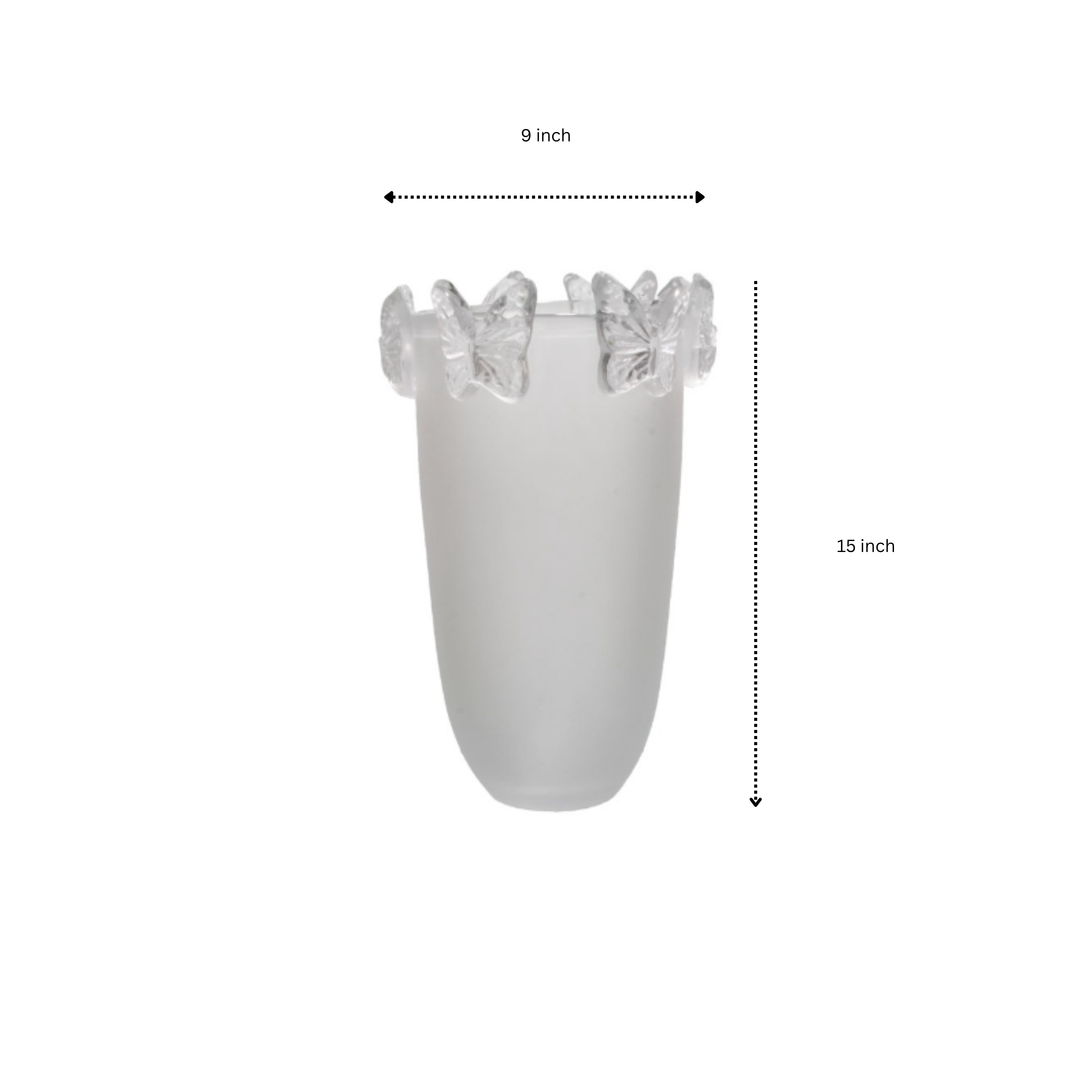 Crystal Butterfly Vase Frost Clear Large