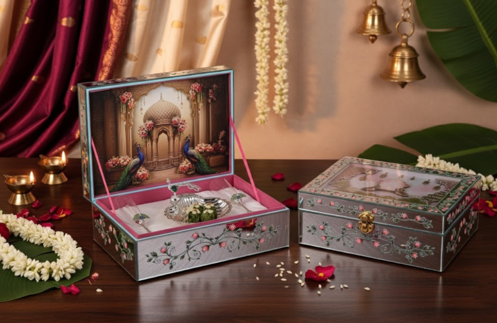 Royal Peacock Hand-Painted Decorative Jewelry Box