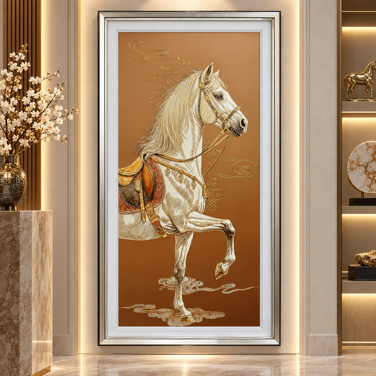 Amber dawn galloping horse painting