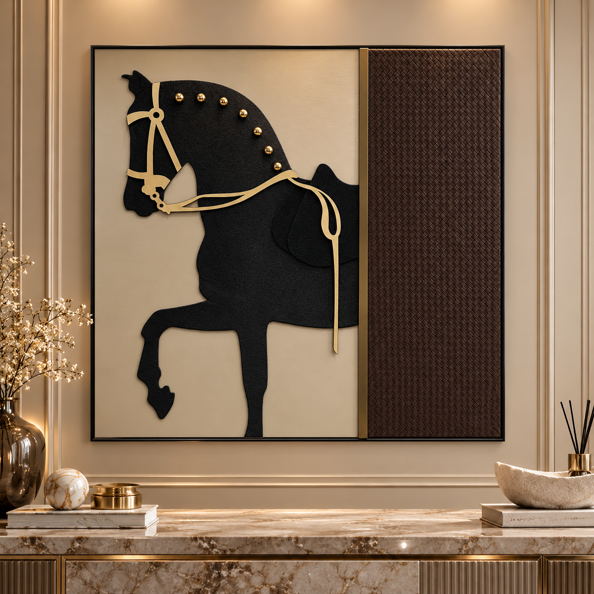 Cavalier chestnut framed wall art