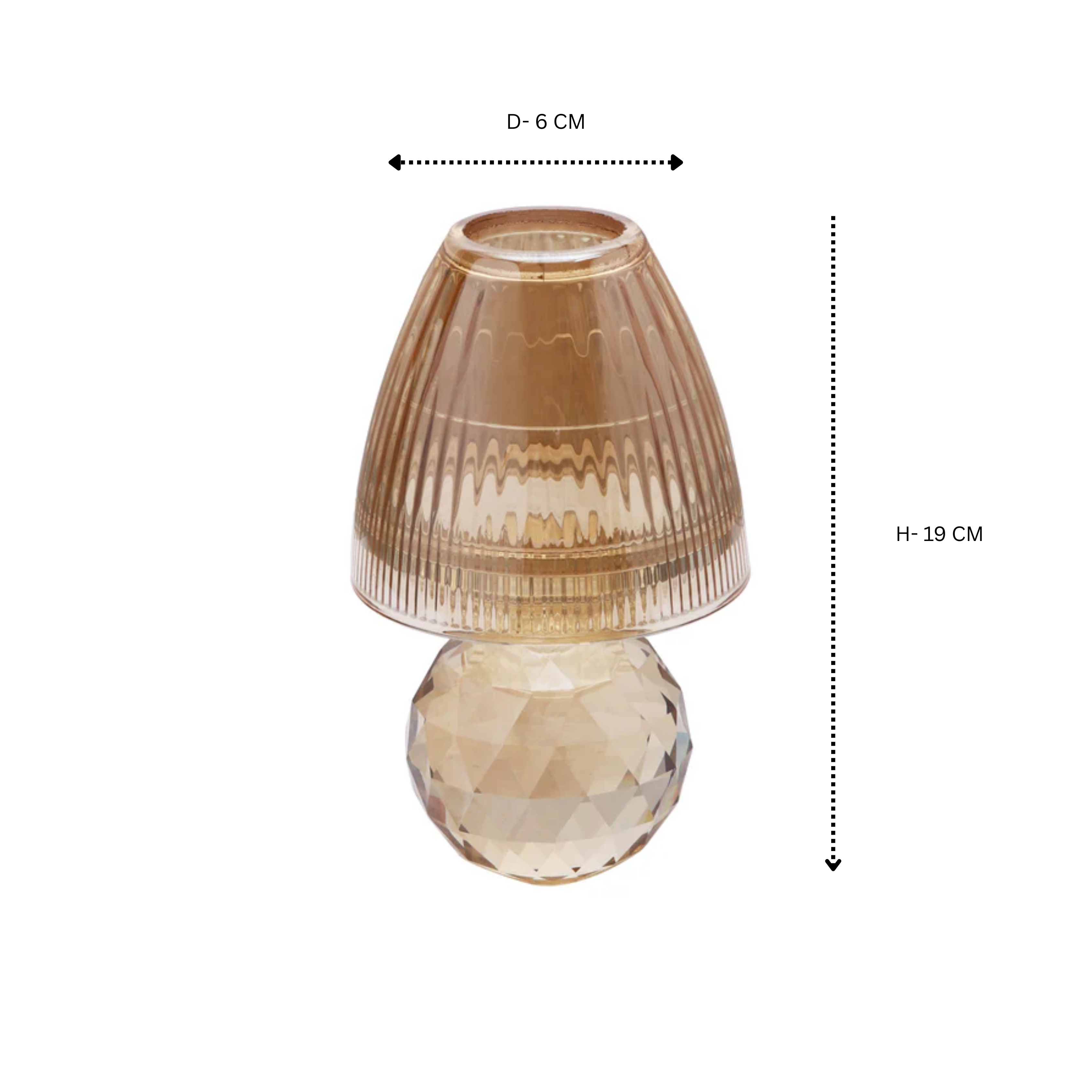 Crystal Candle Holder Peach