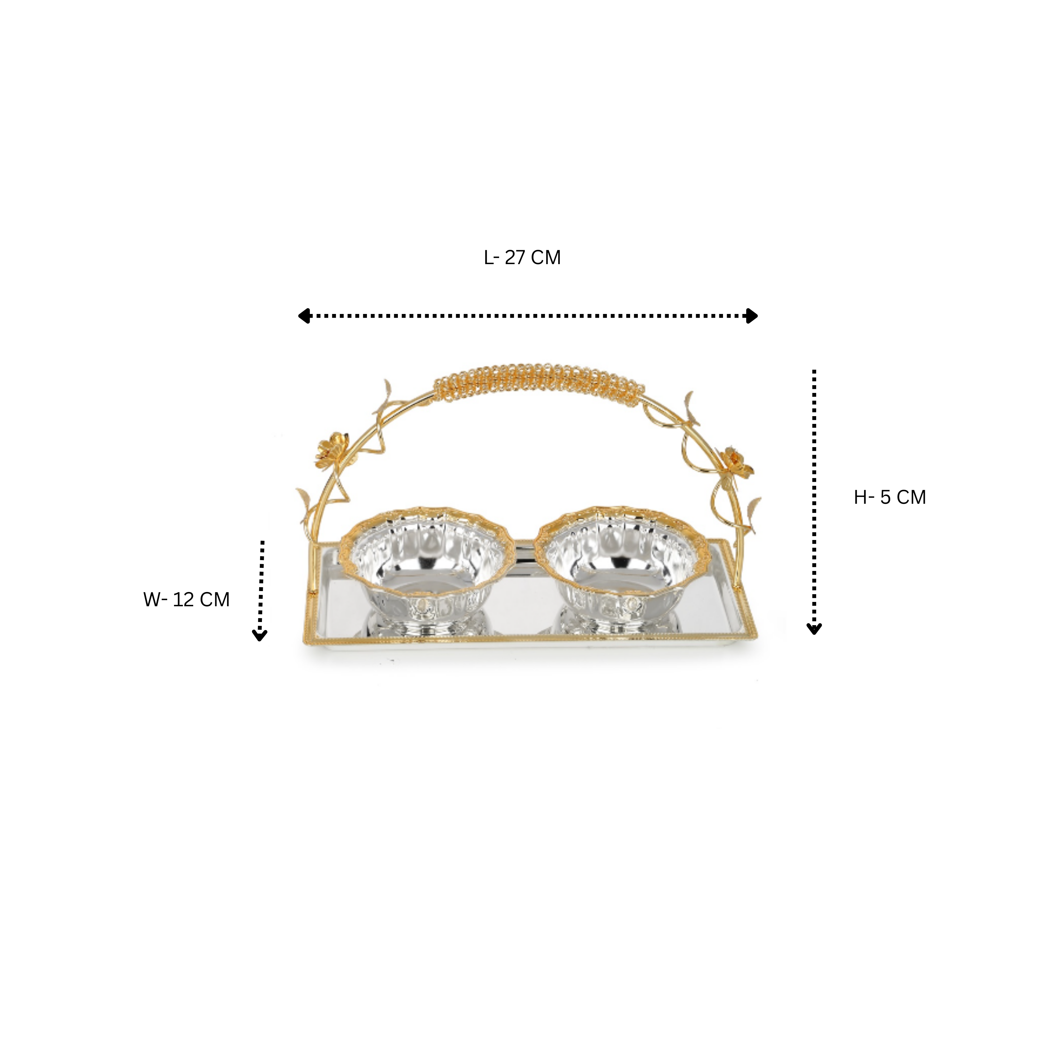 Flower Design Basket with 2 Bowls