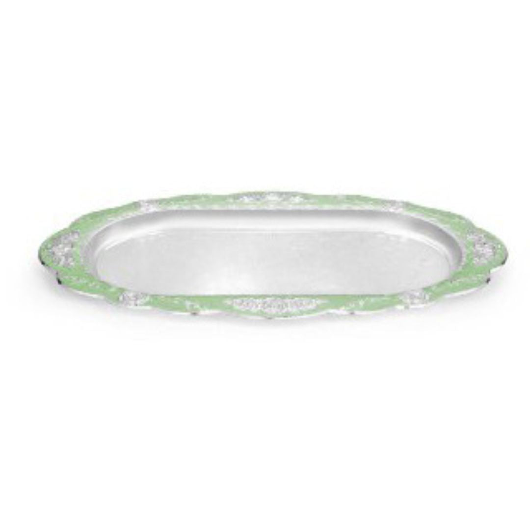 Peacock Oval Tray - Green