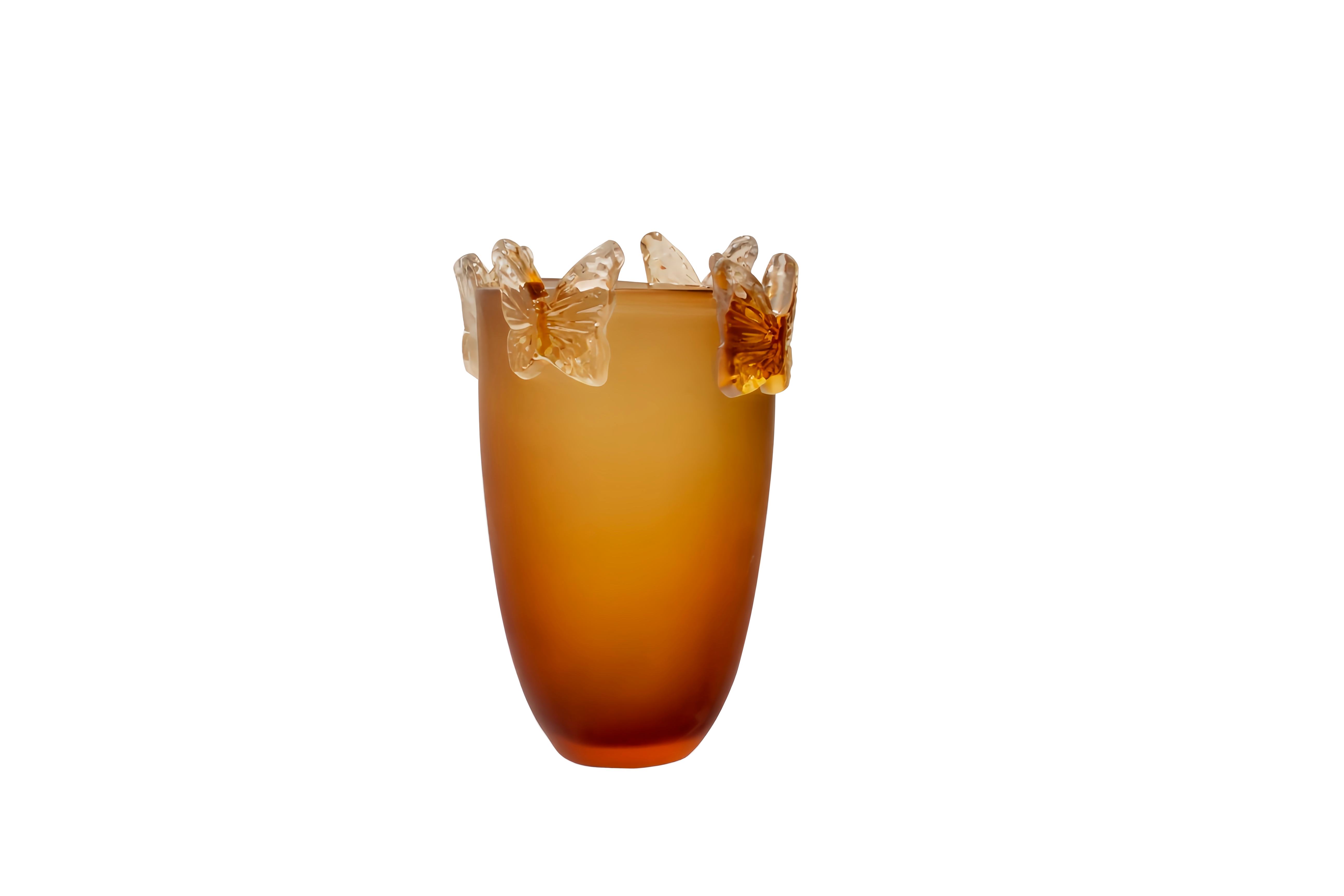 Crystal Butterfly Vase Amber Small