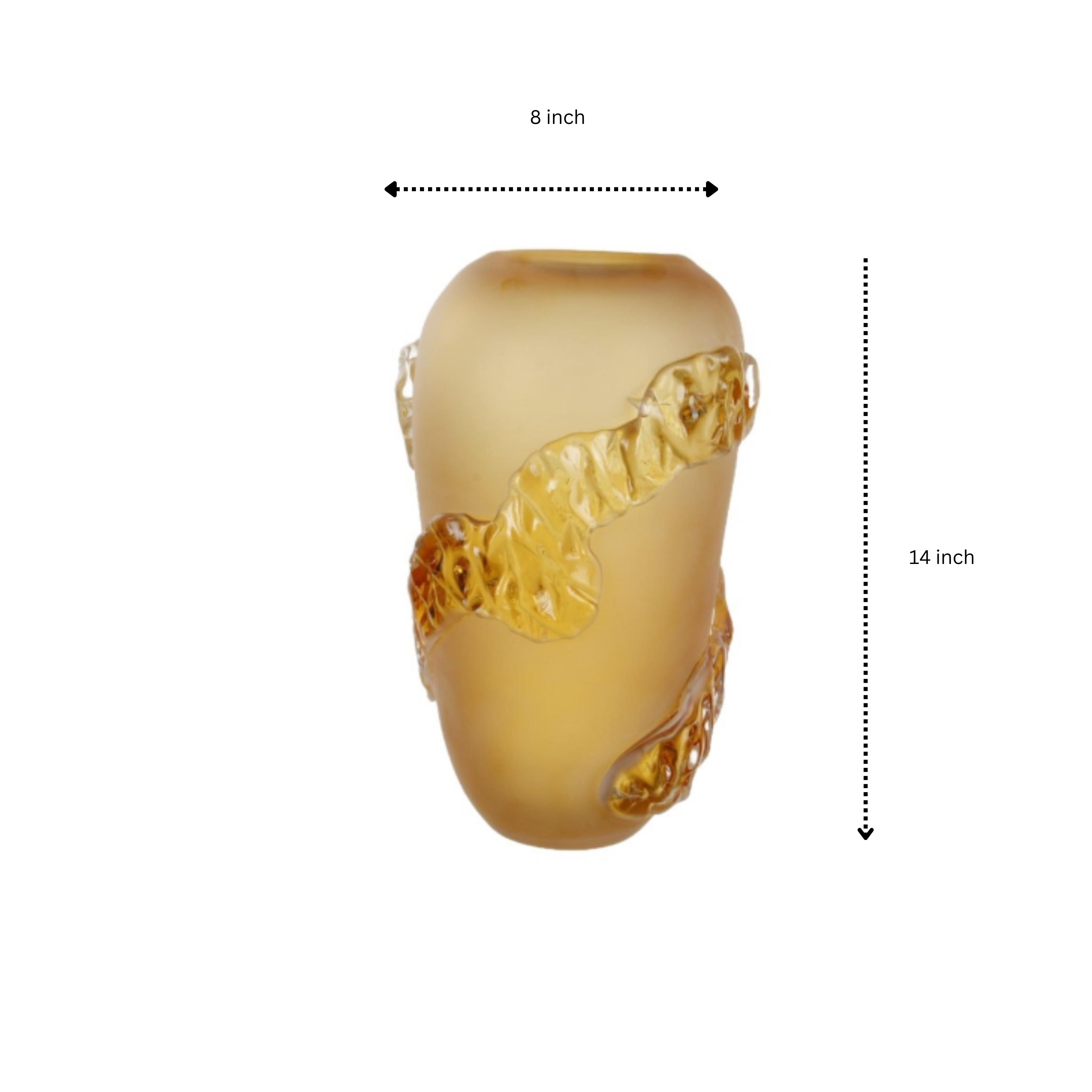 Crystal Bold Whirl Vase Amber