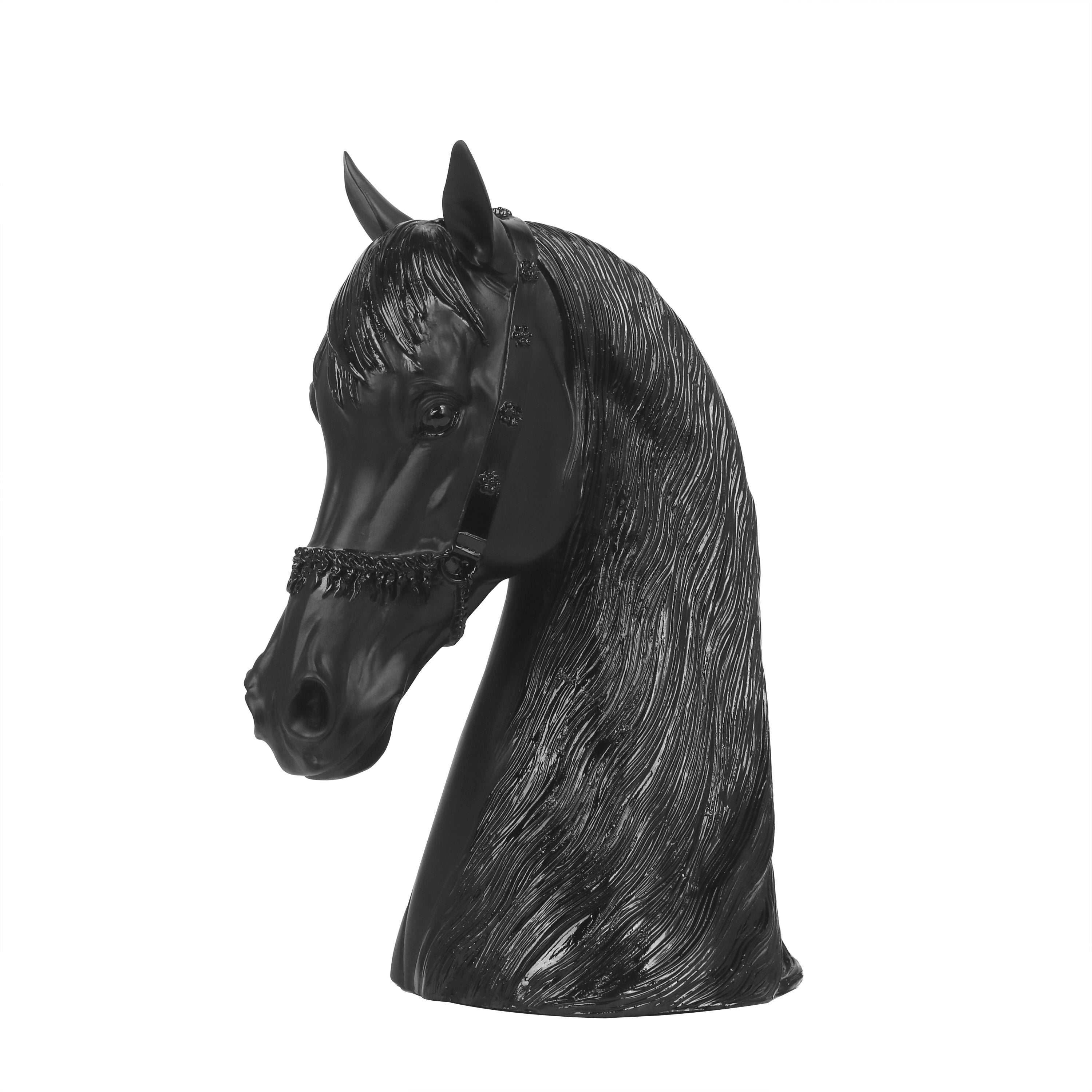 Black Crystal Horse Head Sculpture