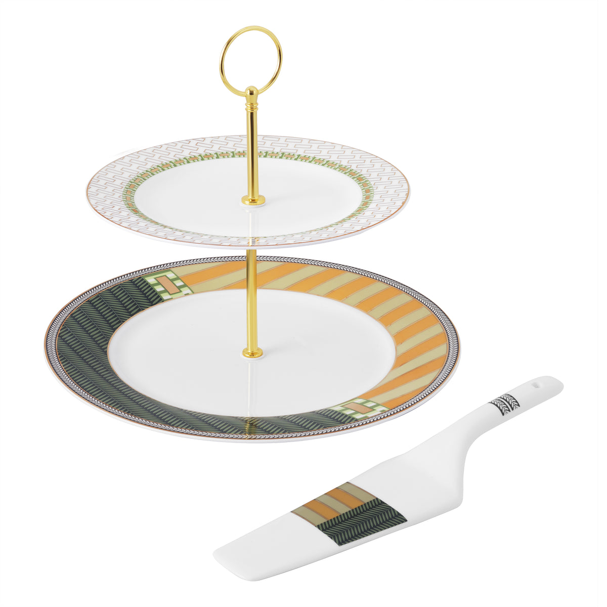 Forest Mosaic 2 Tiers Cake Stand