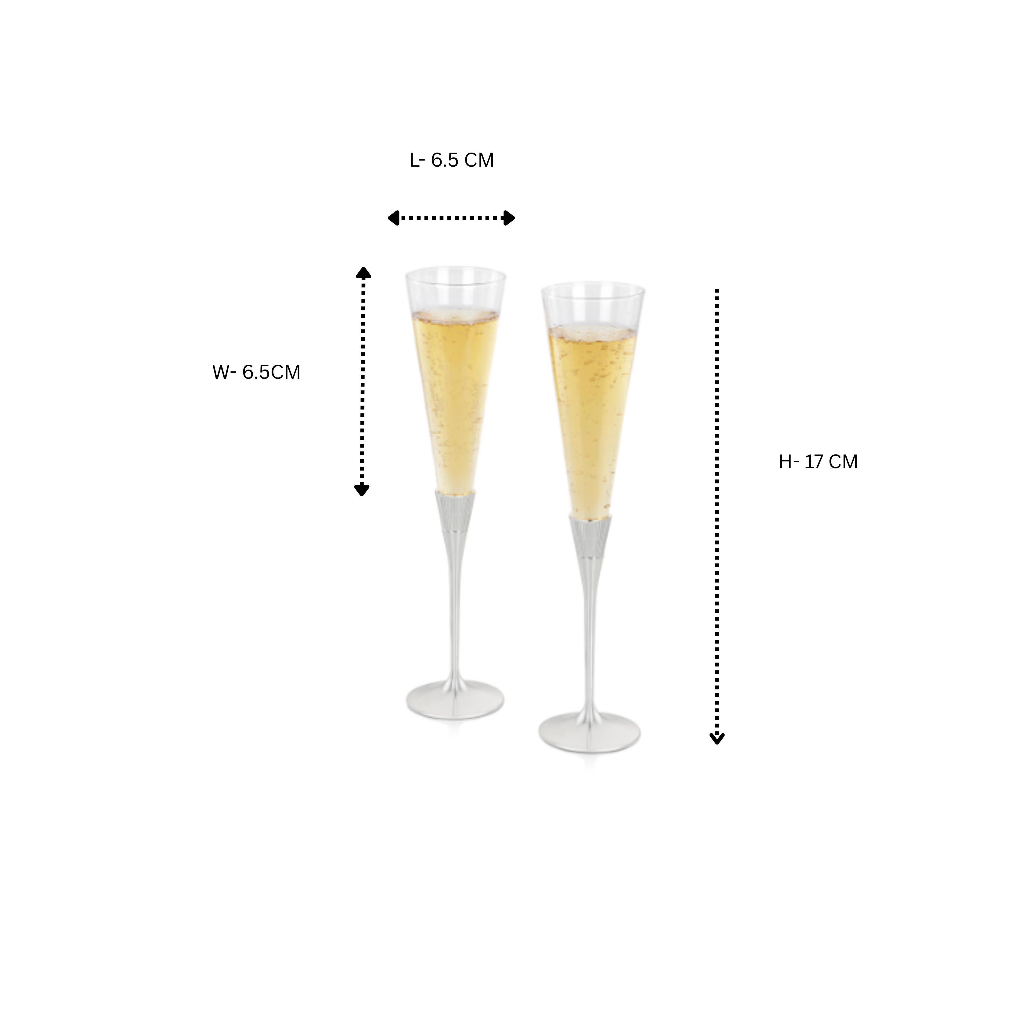 Champagne Flute set of 2 - Silver