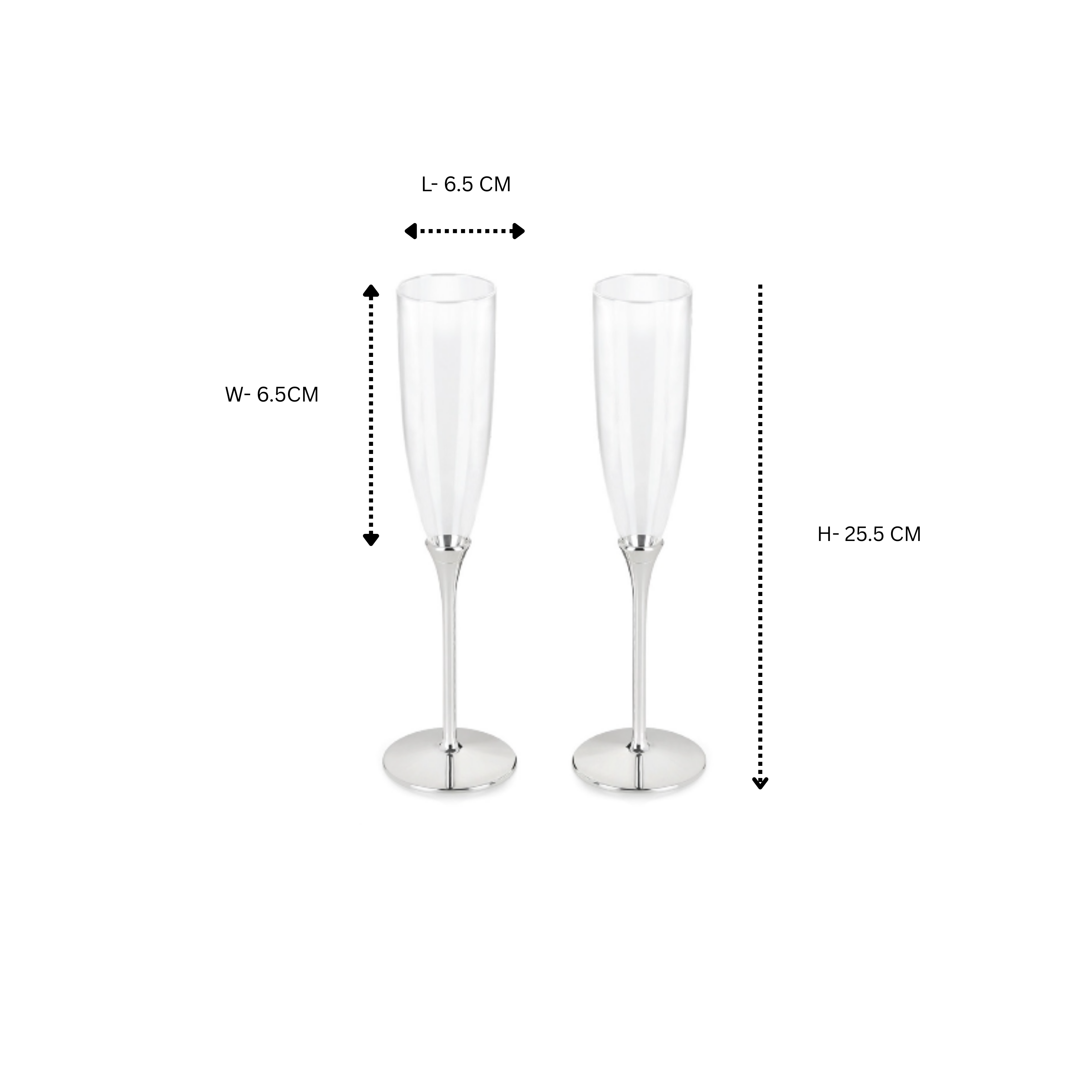 Silver Base Champagne Flute DUAL TONE