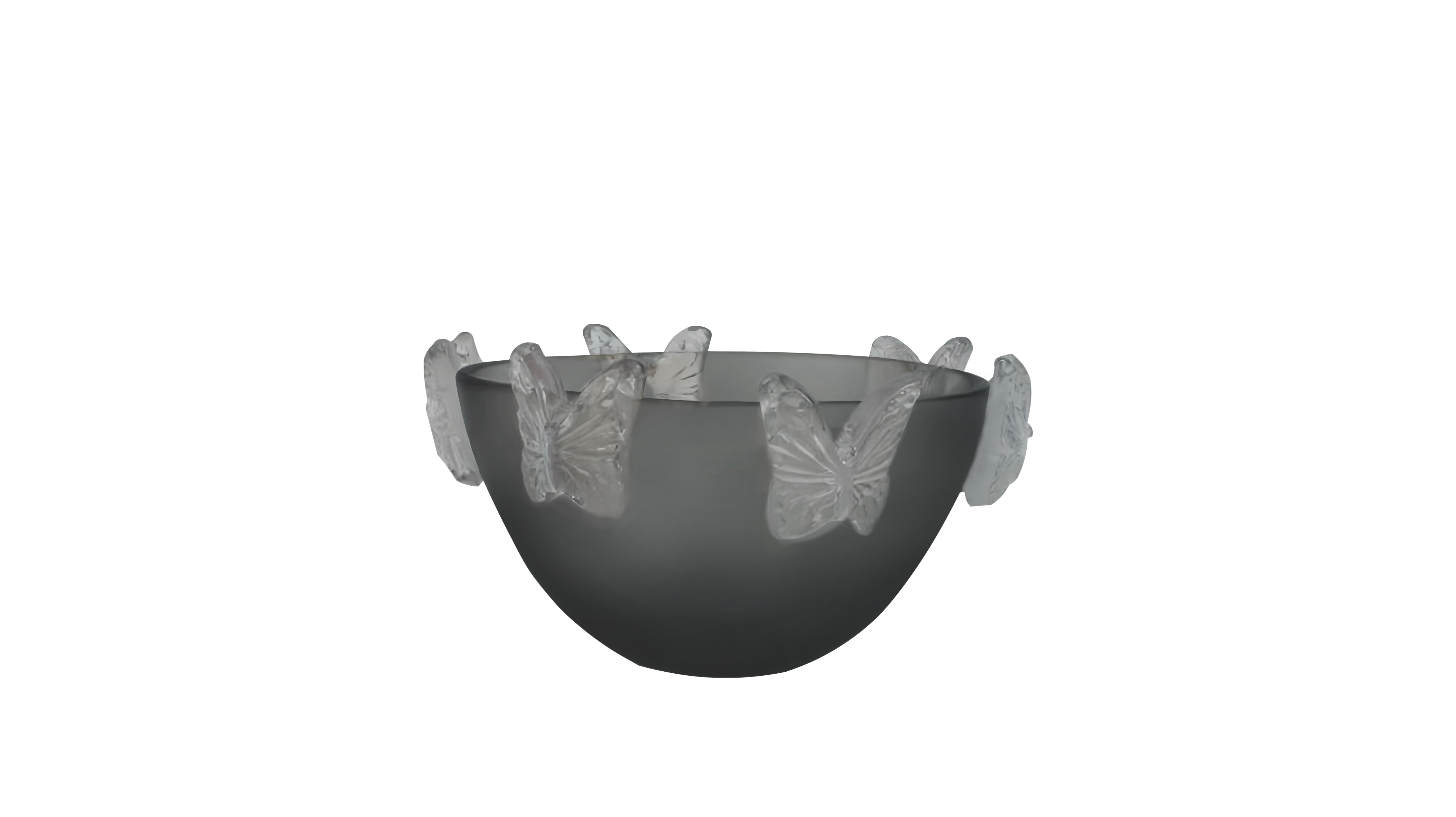 Crystal Butterfly Bowl Gray