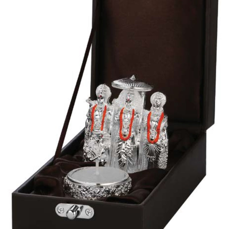 Mini Ram Darbar with Tea Light Silver