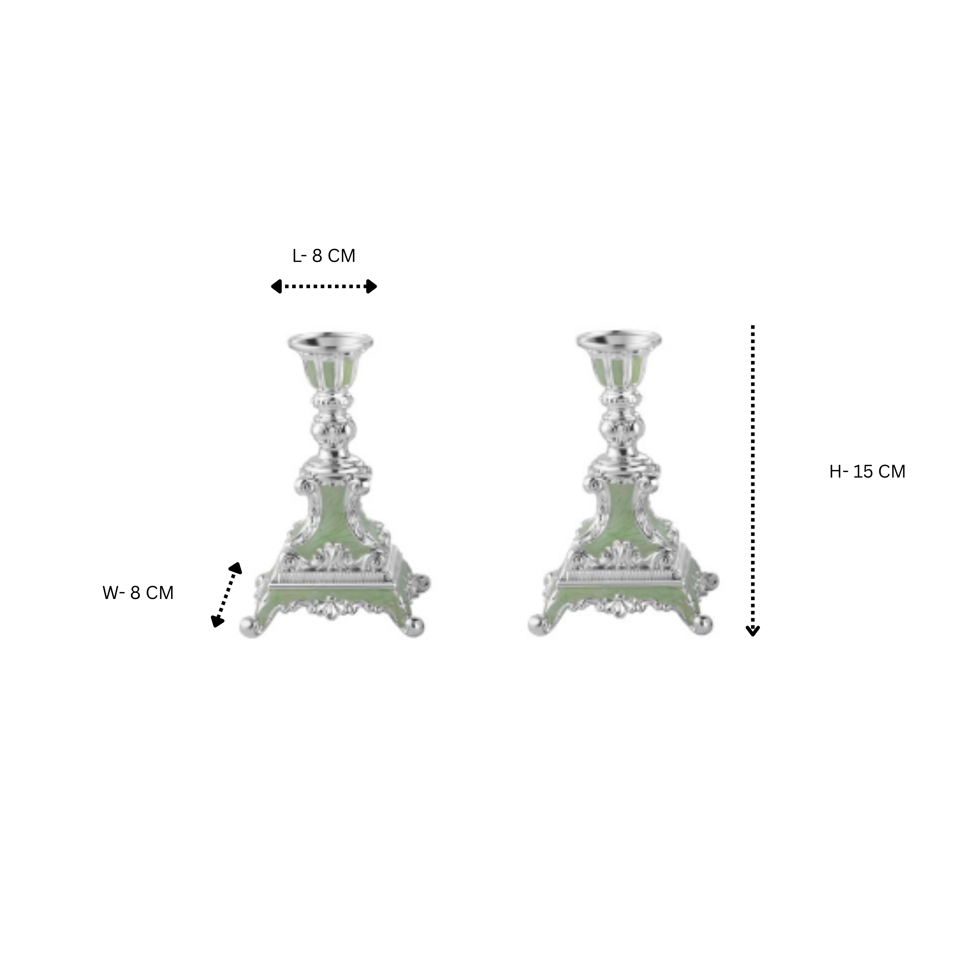 Enamel Candle Stand- Sea Green