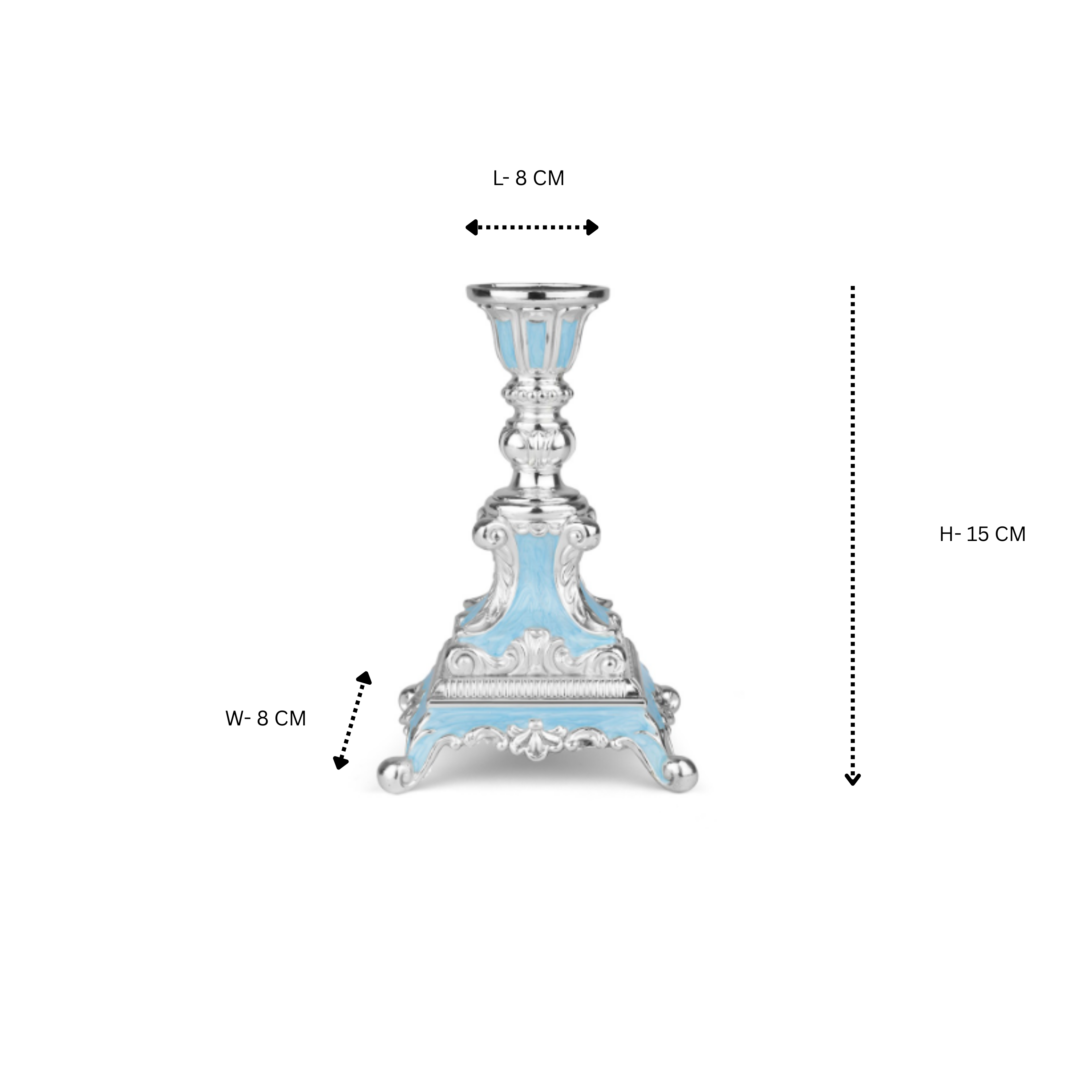 Enamel candle stand - Sky Blue