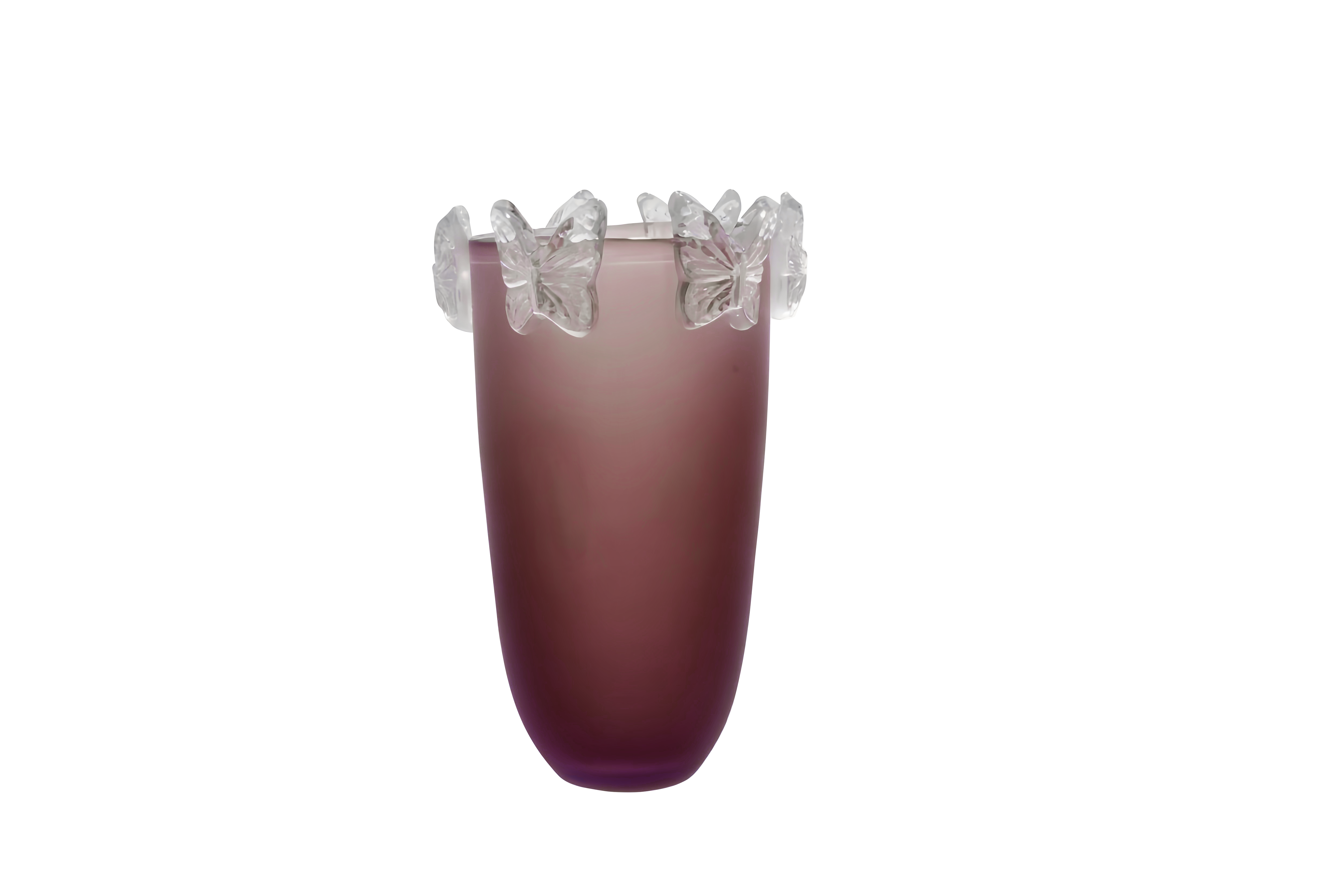 Crystal Butterfly Vase Frost Purple Large