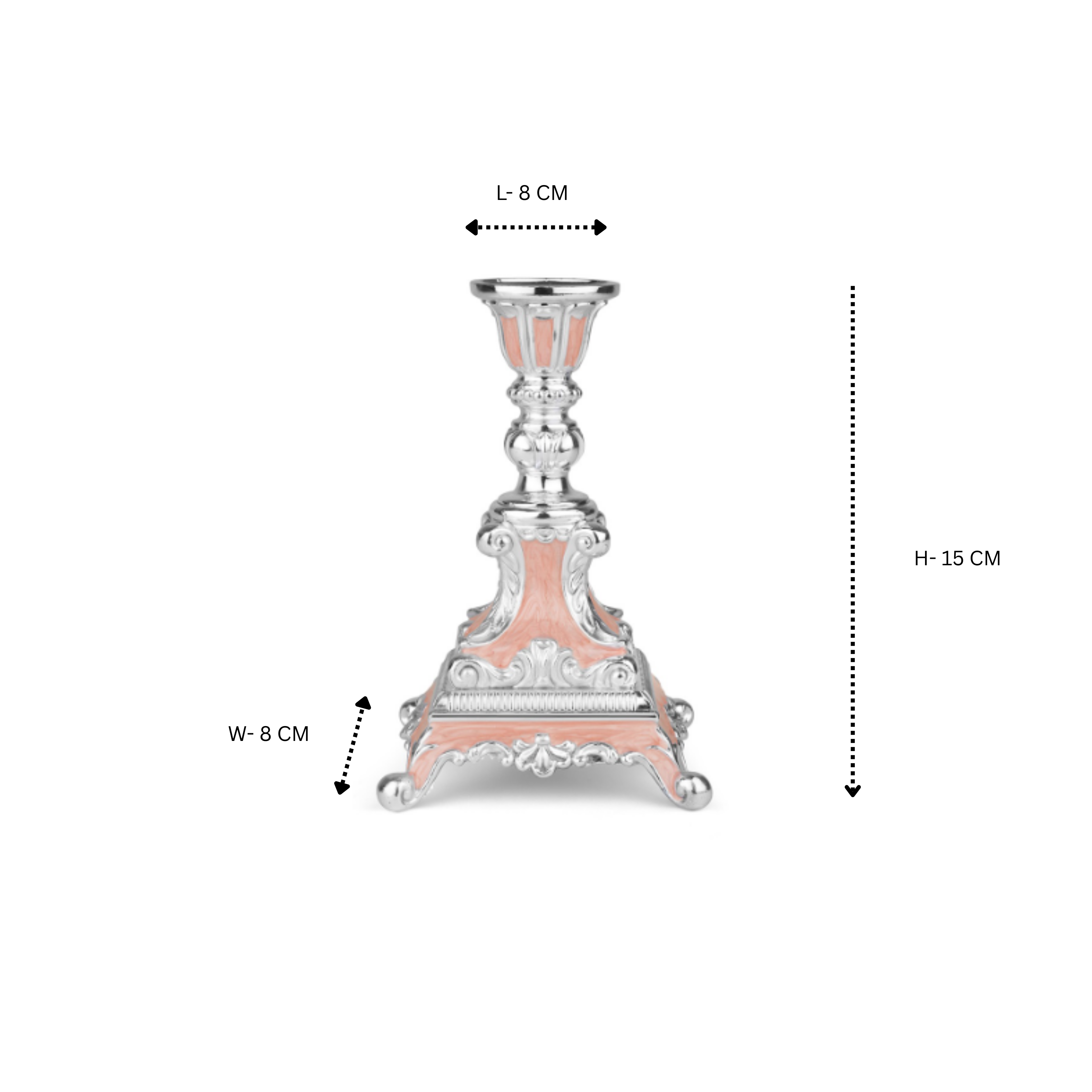 Enamel candle stand - Peach