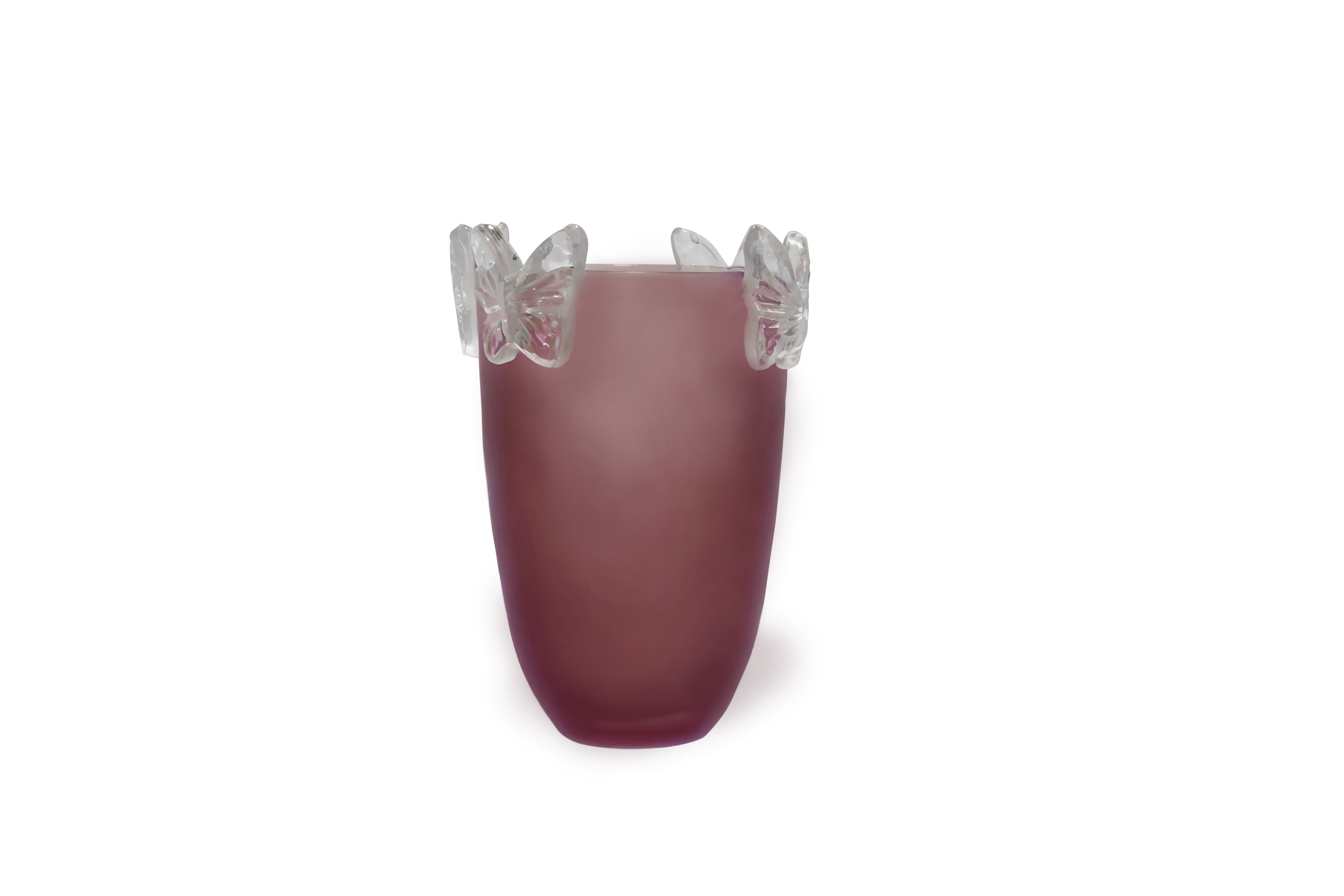 Crystal Butterfly Vase Purple Small