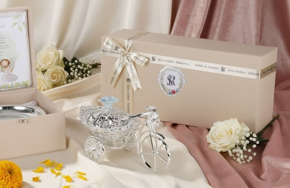 Elegant Cream Wedding Keepsake Set with Silver Accents
