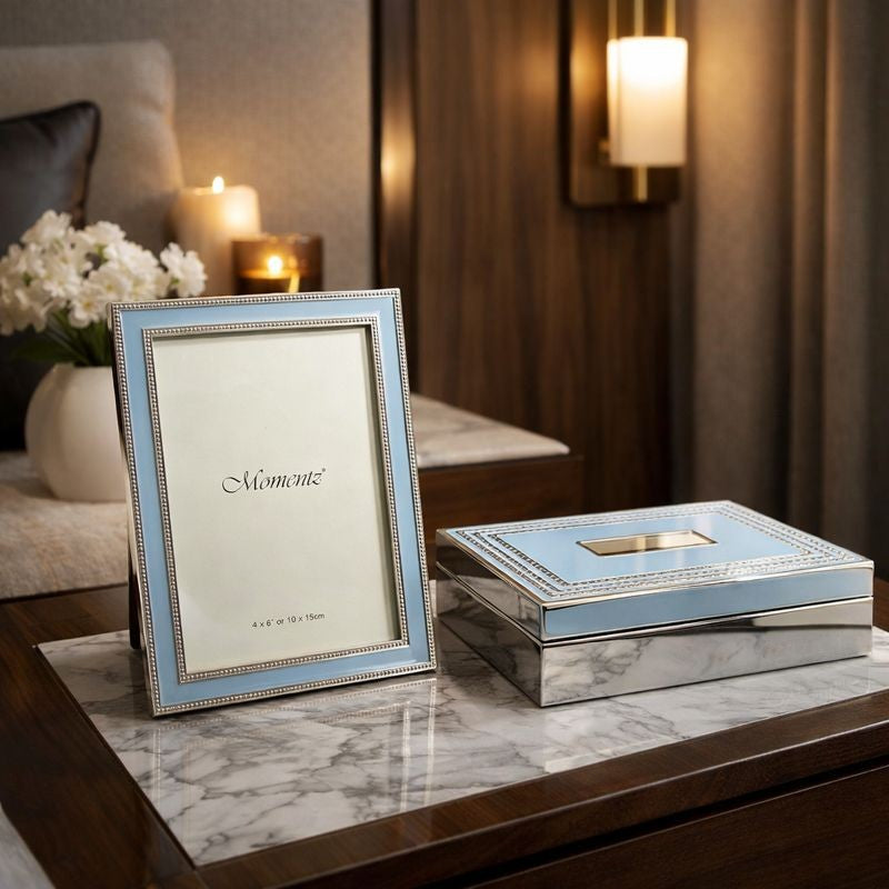 Classic Silver Photo Frame & Keepsake Box Set