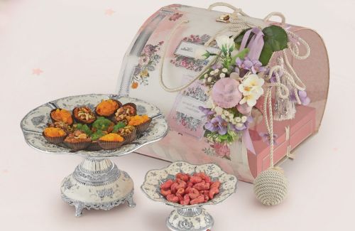 Pastel Floral Luxury Invitation with Gourmet Treats