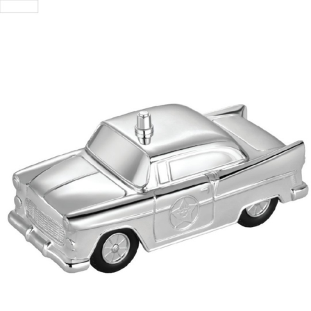 Silver Police Car Money Bank