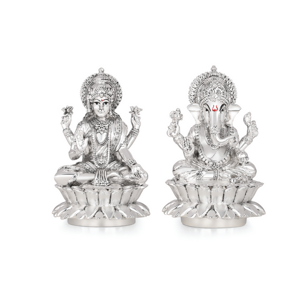 New Lotus Laxmi Ganesha Silver