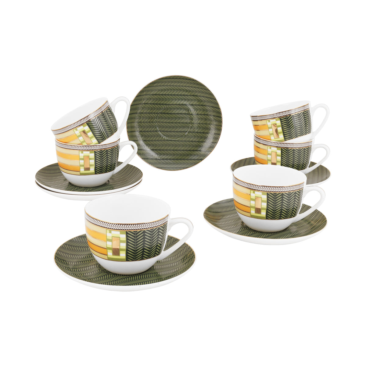 Forest Mosaic 12pcs Tea Set