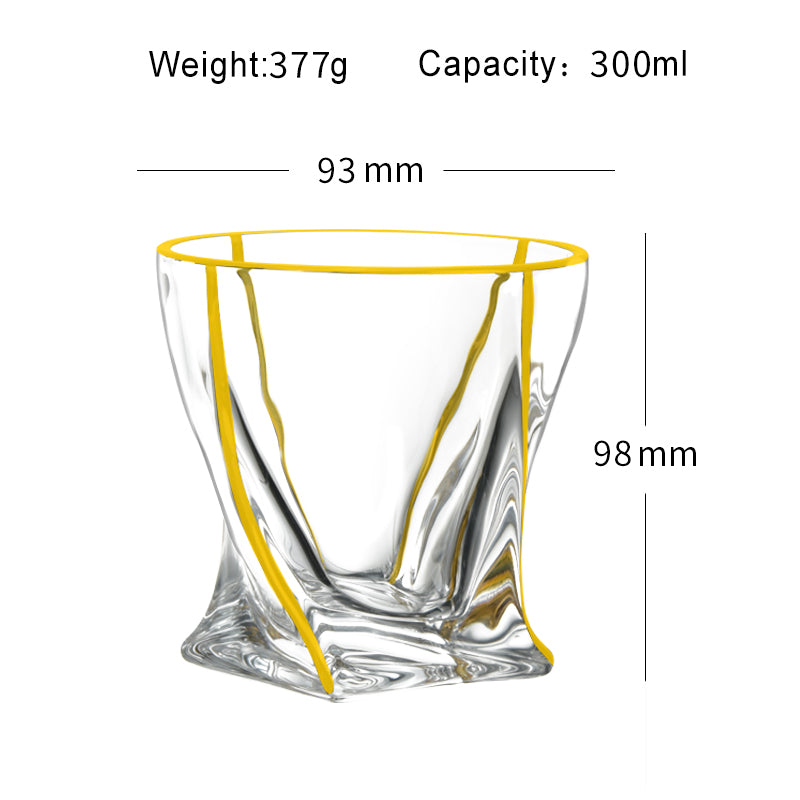 Twisted Whiskey Glasses Set of 6 With Decanter