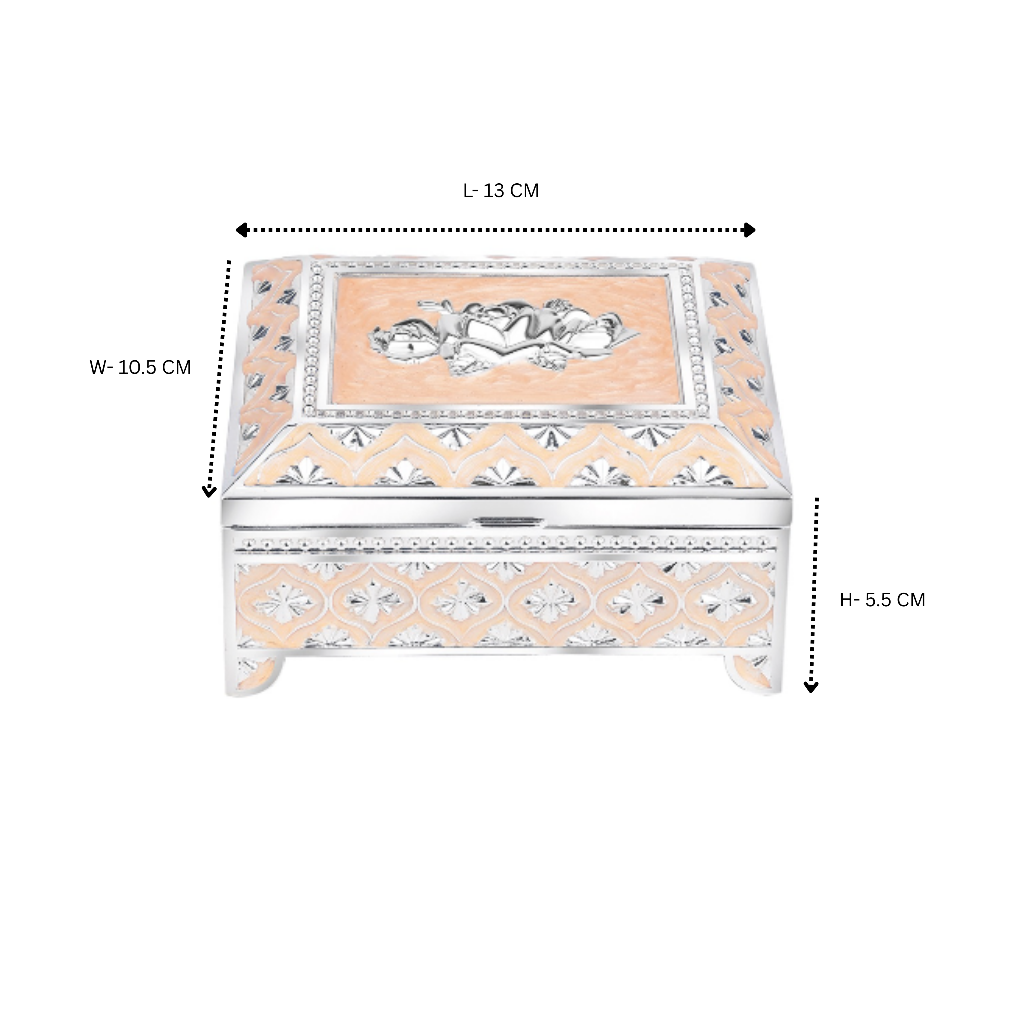 Enamel jewellery box - Peach