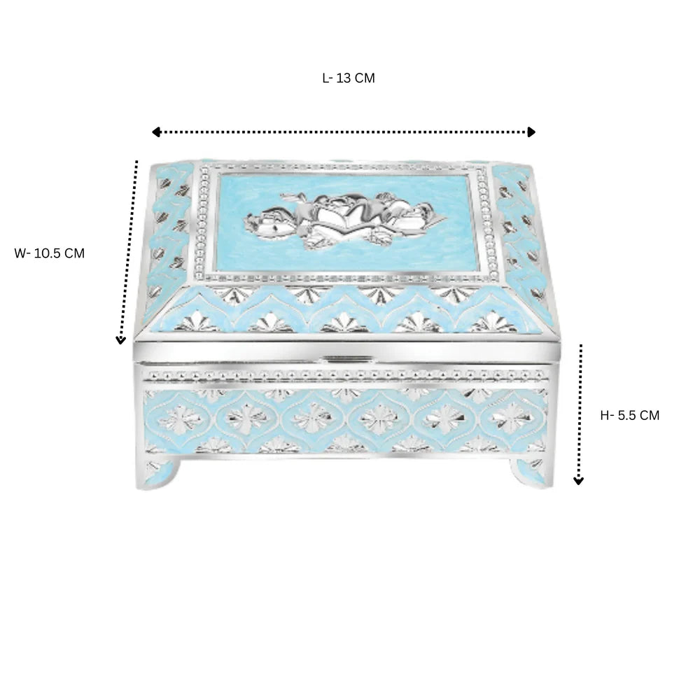 Enamel Jewellery Box | Lattice Pattern Luxury Trinket Storage Box
