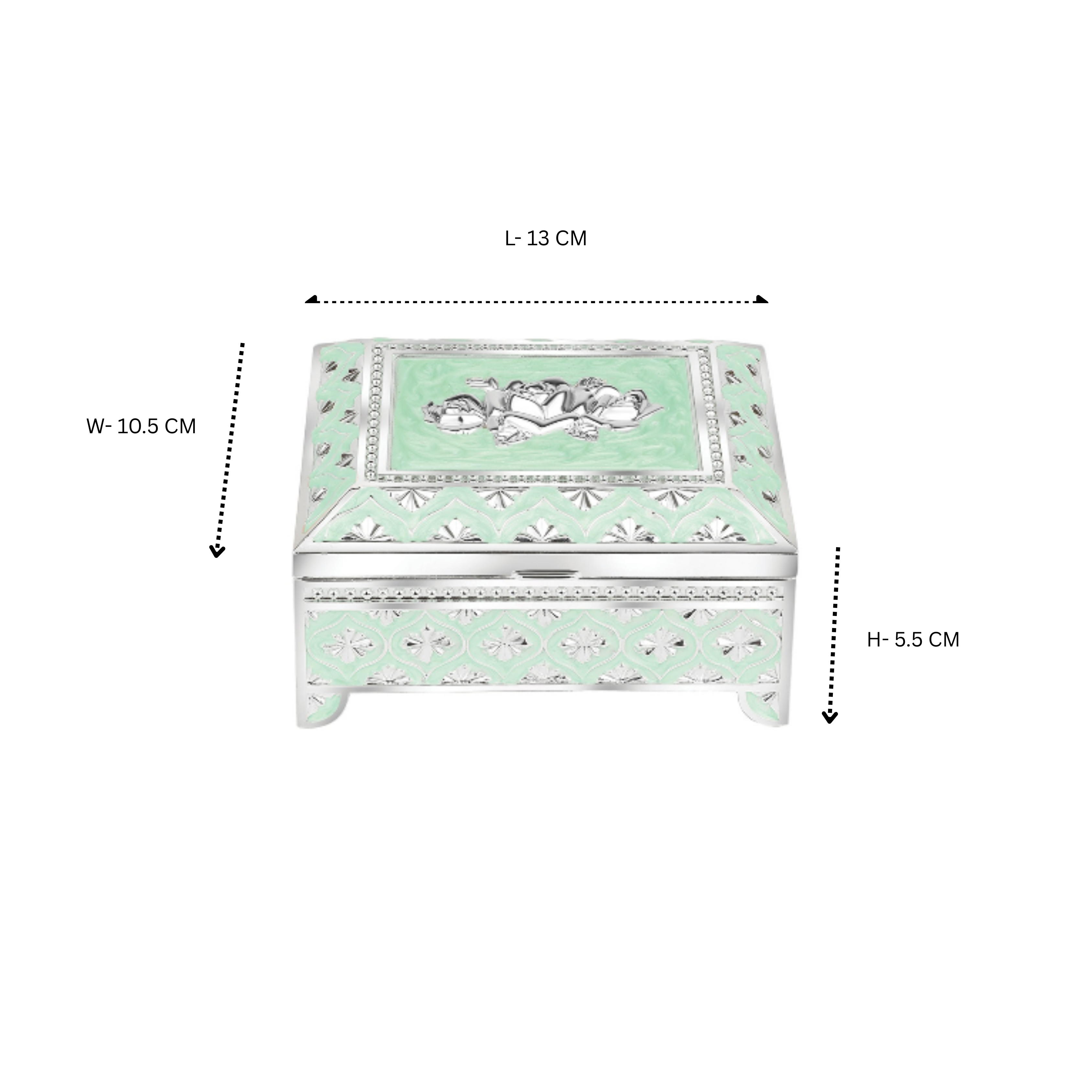 Enamel jewellery box - Sea Green