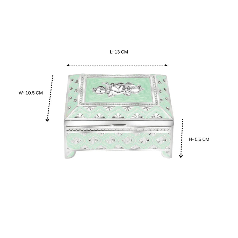 Enamel Jewellery Box | Lattice Pattern Luxury Trinket Storage Box