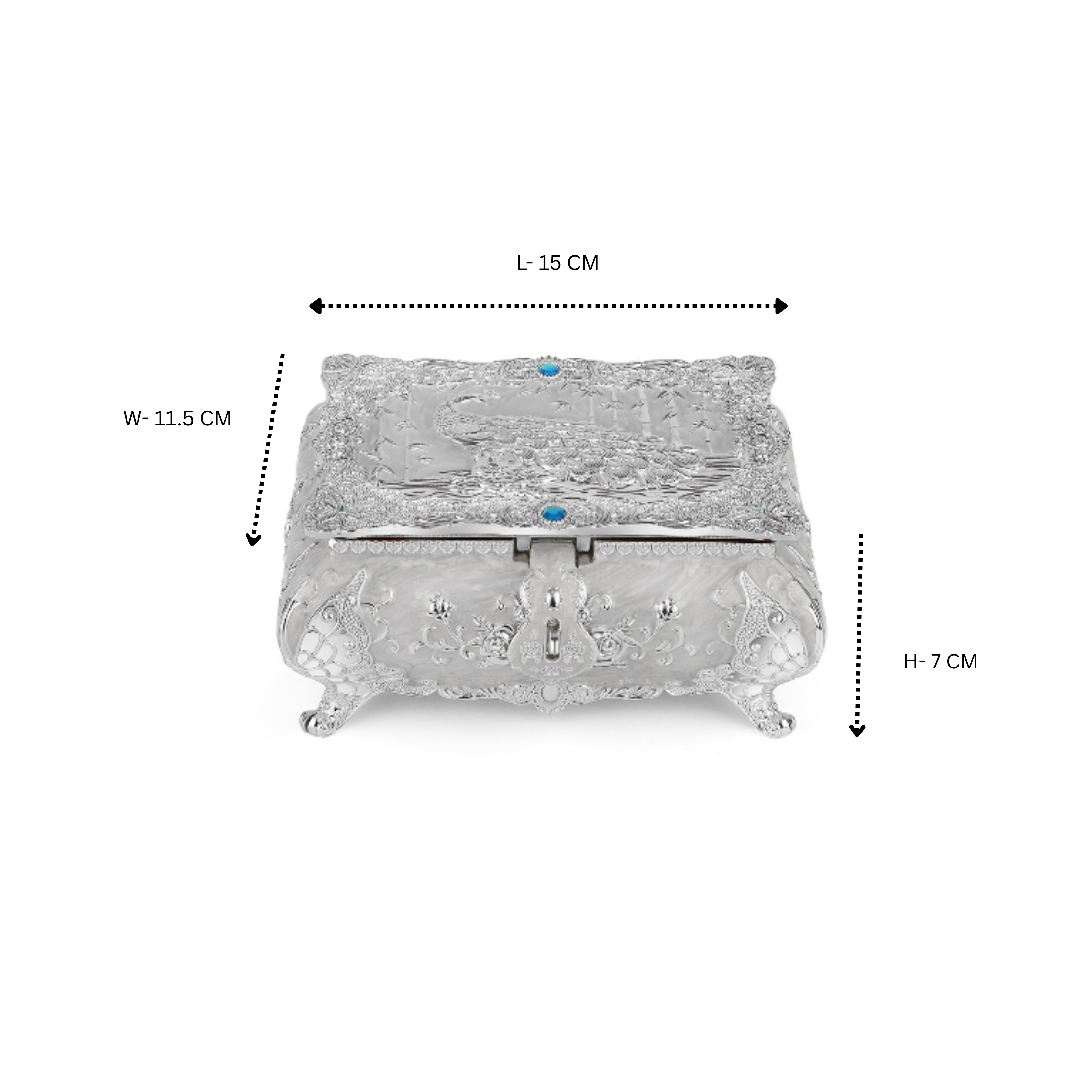 Peacock Enamel Box Small - MOP