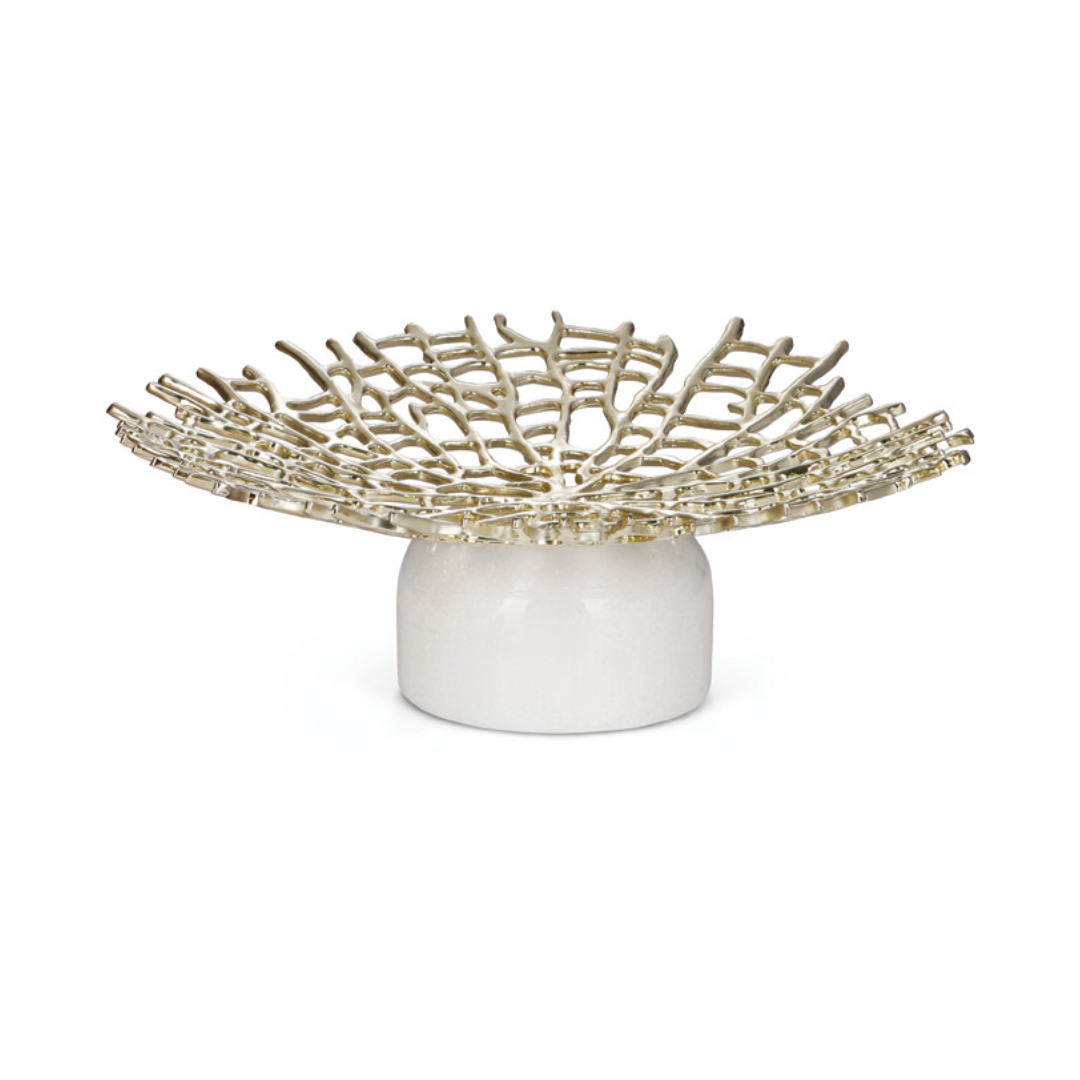 Rhyme Gold White Centerpiece (M) (H-5CM)