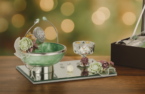 Elegant Gift Set with Decorative Bowl & Keepsake Box