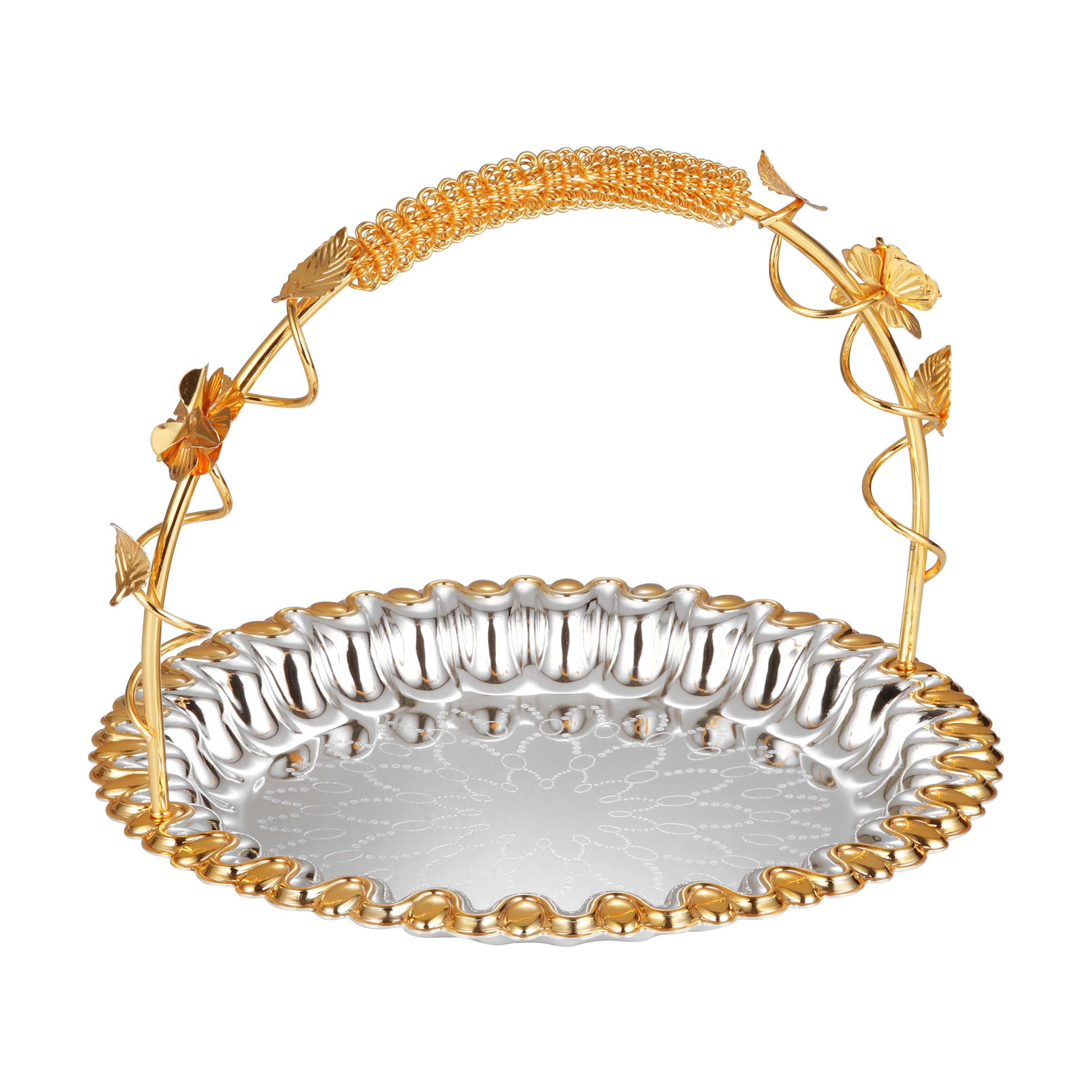 Flower Design Round Basket