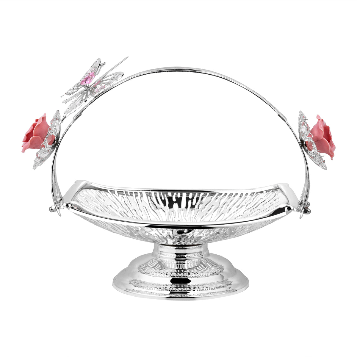 Rectangle 2 Flower Butterfly Basket Pink