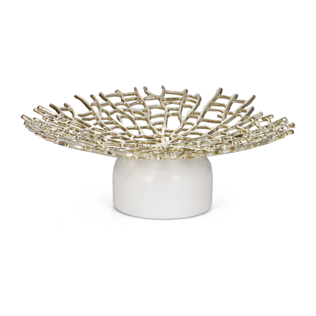 Rhyme Gold White Centerpiece (L) )H-9.2CM)