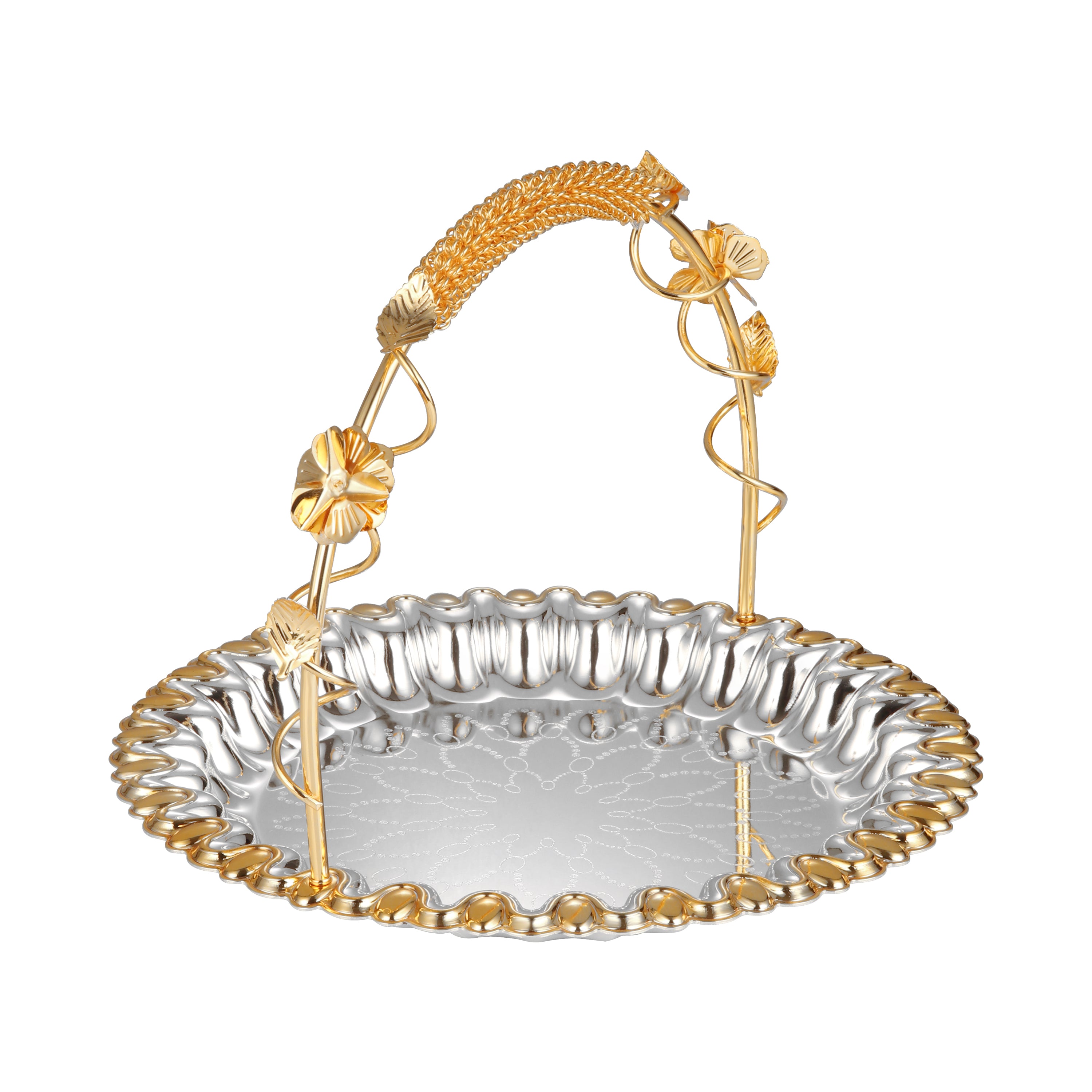 Flower Design Round Basket