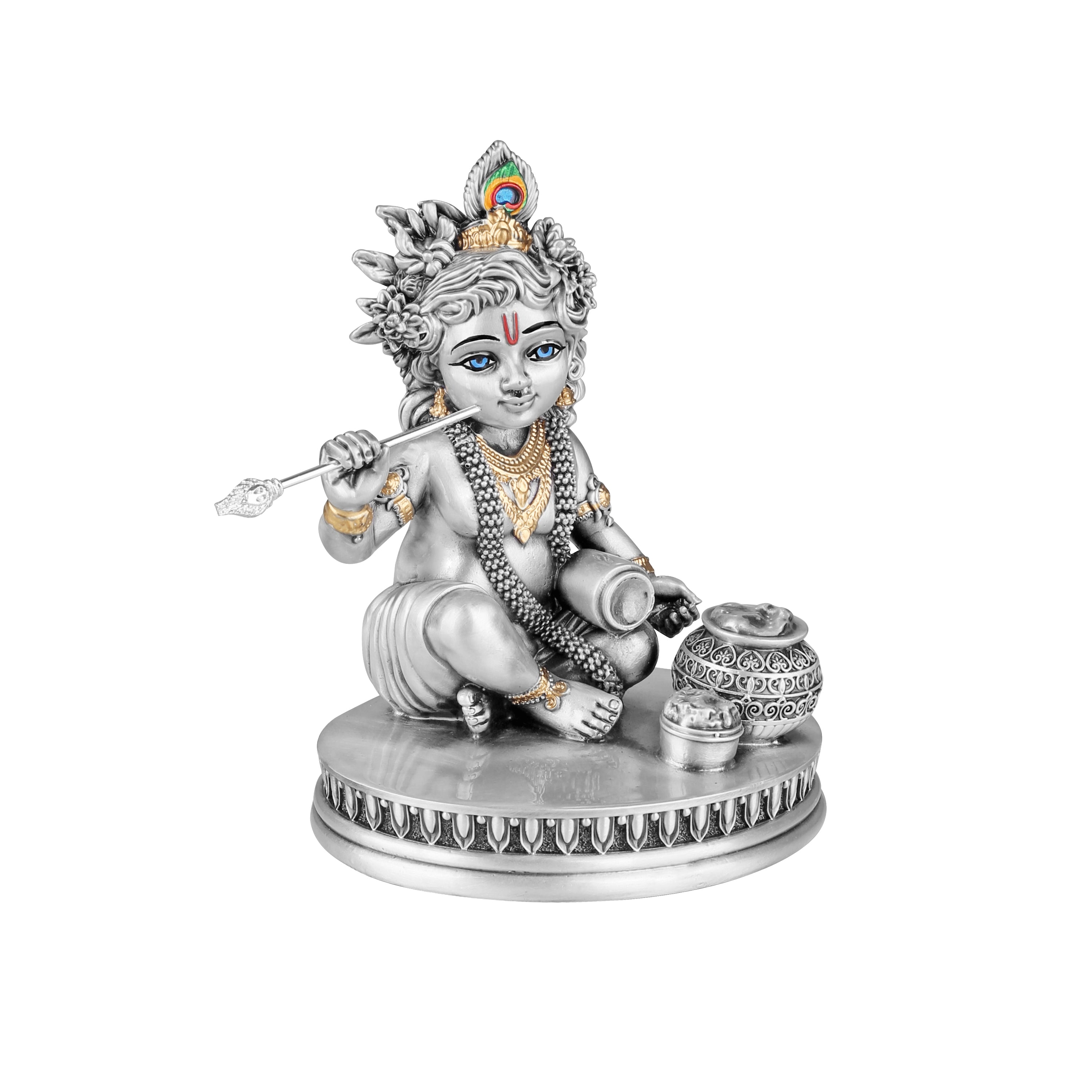 Divine Silver-Plated Bal Krishna Idol (H-8 cm )