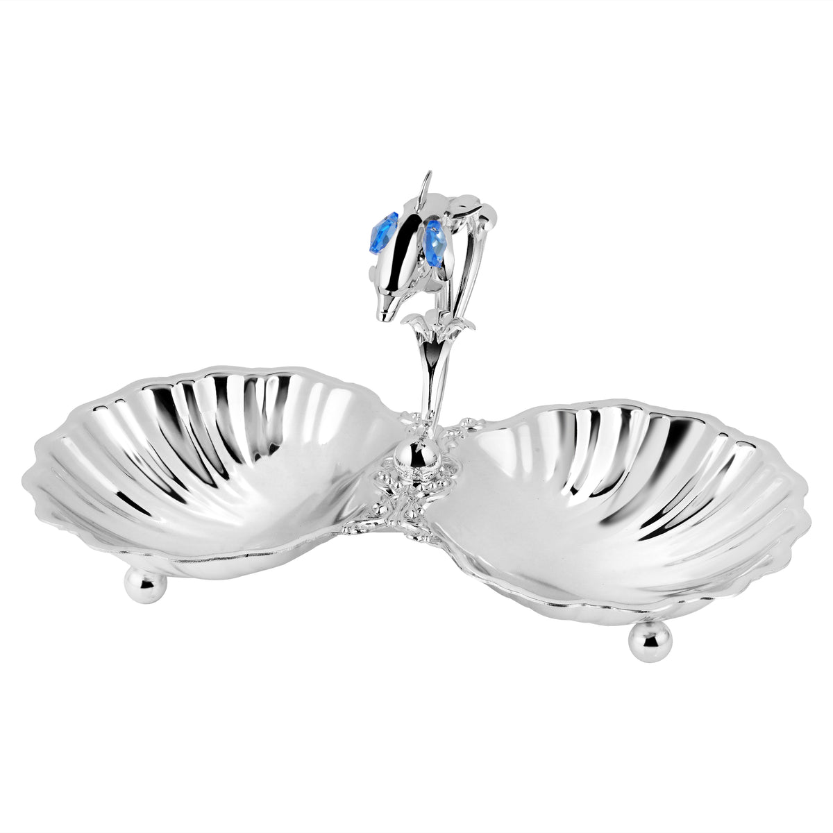 Dolphin Swarovski With 2 Serving Blue