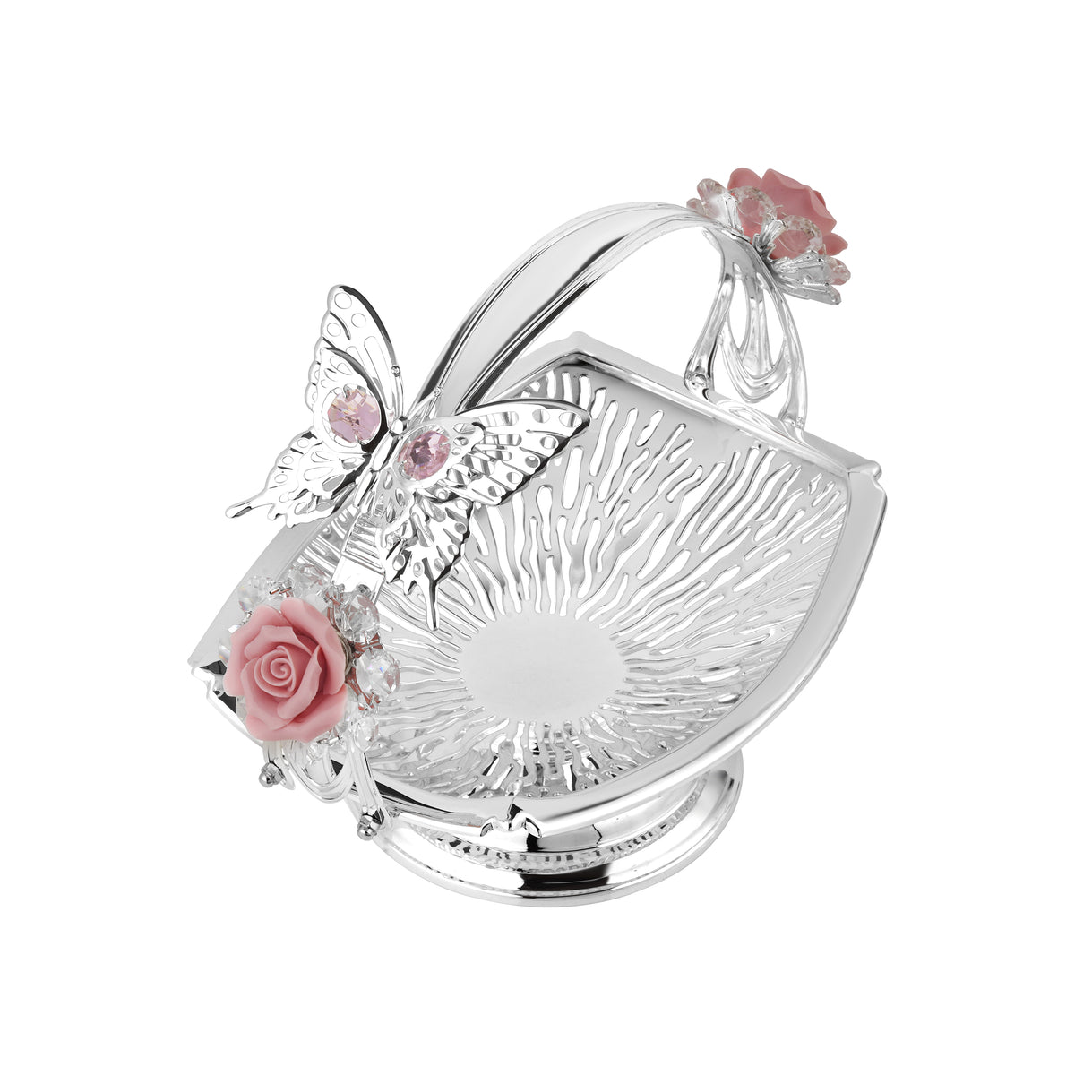 Rectangle 2 Flower Butterfly Basket Pink