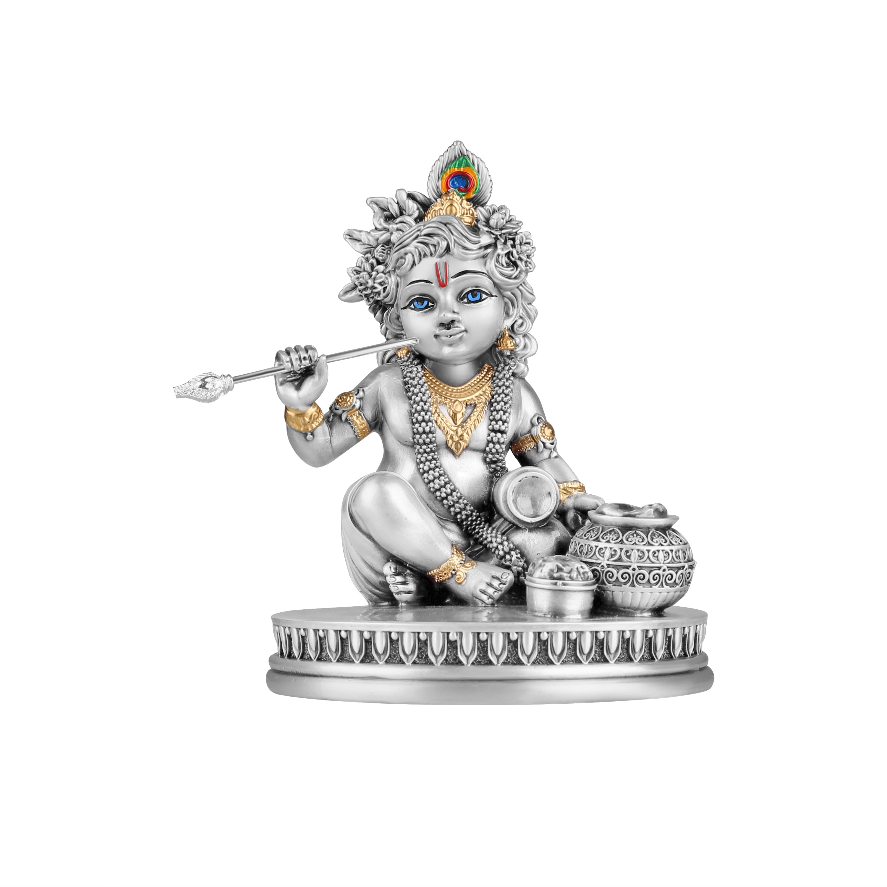 Divine Silver-Plated Bal Krishna Idol (H-12 cm)