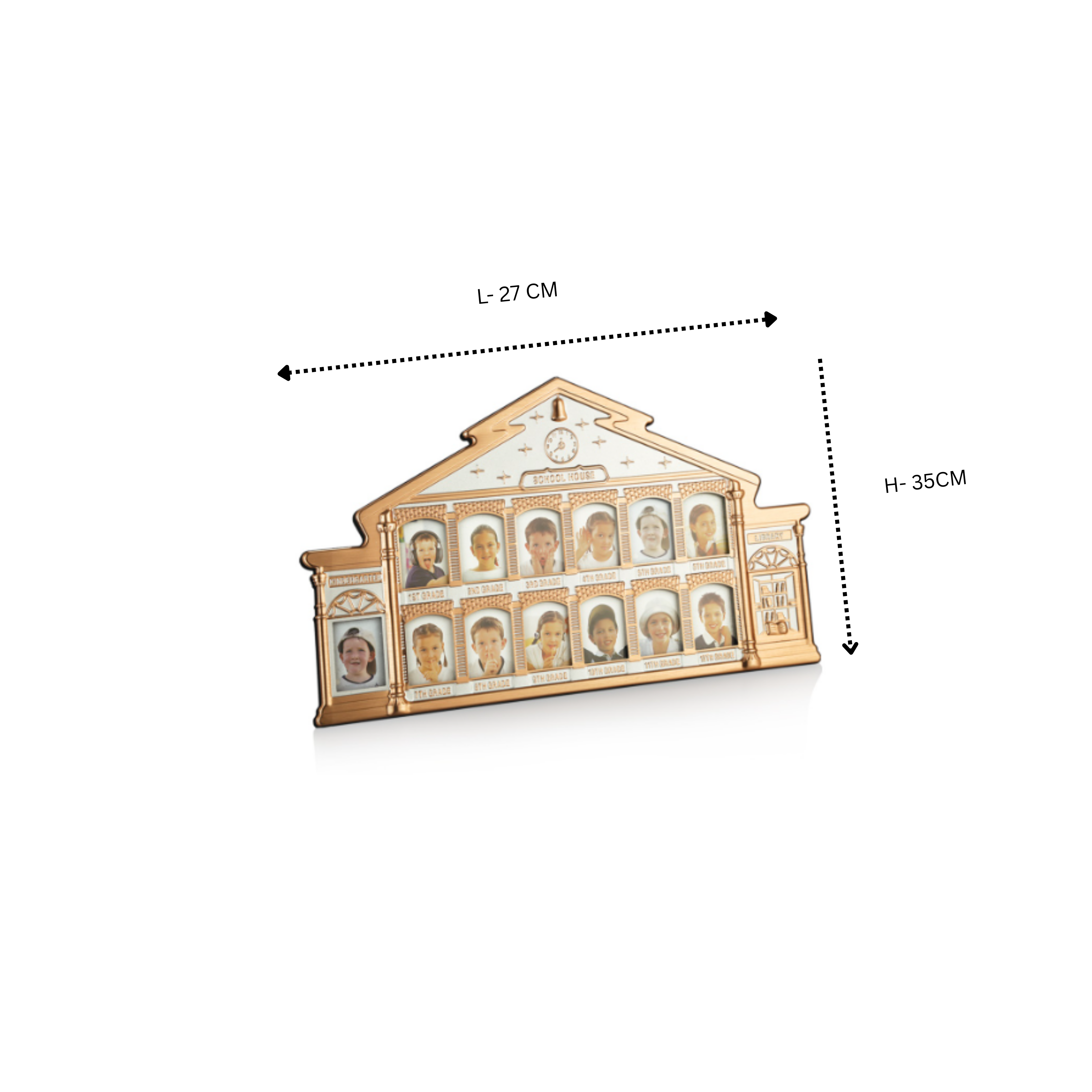 School House Photoframe- Rose Gold