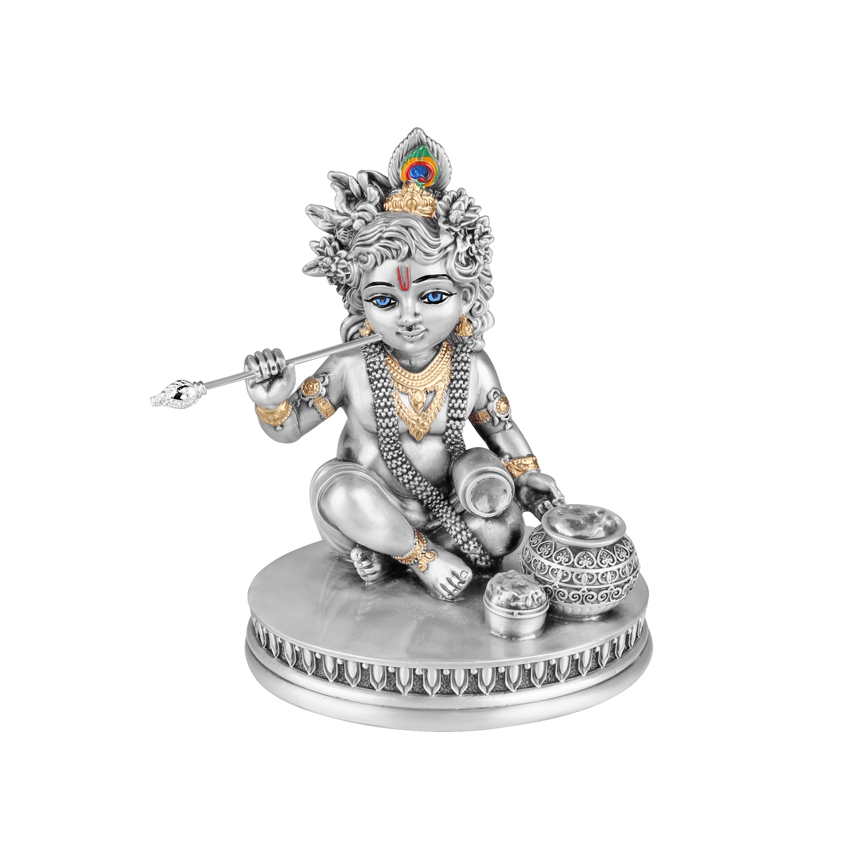 Divine Silver-Plated Bal Krishna Idol (H-8 cm )