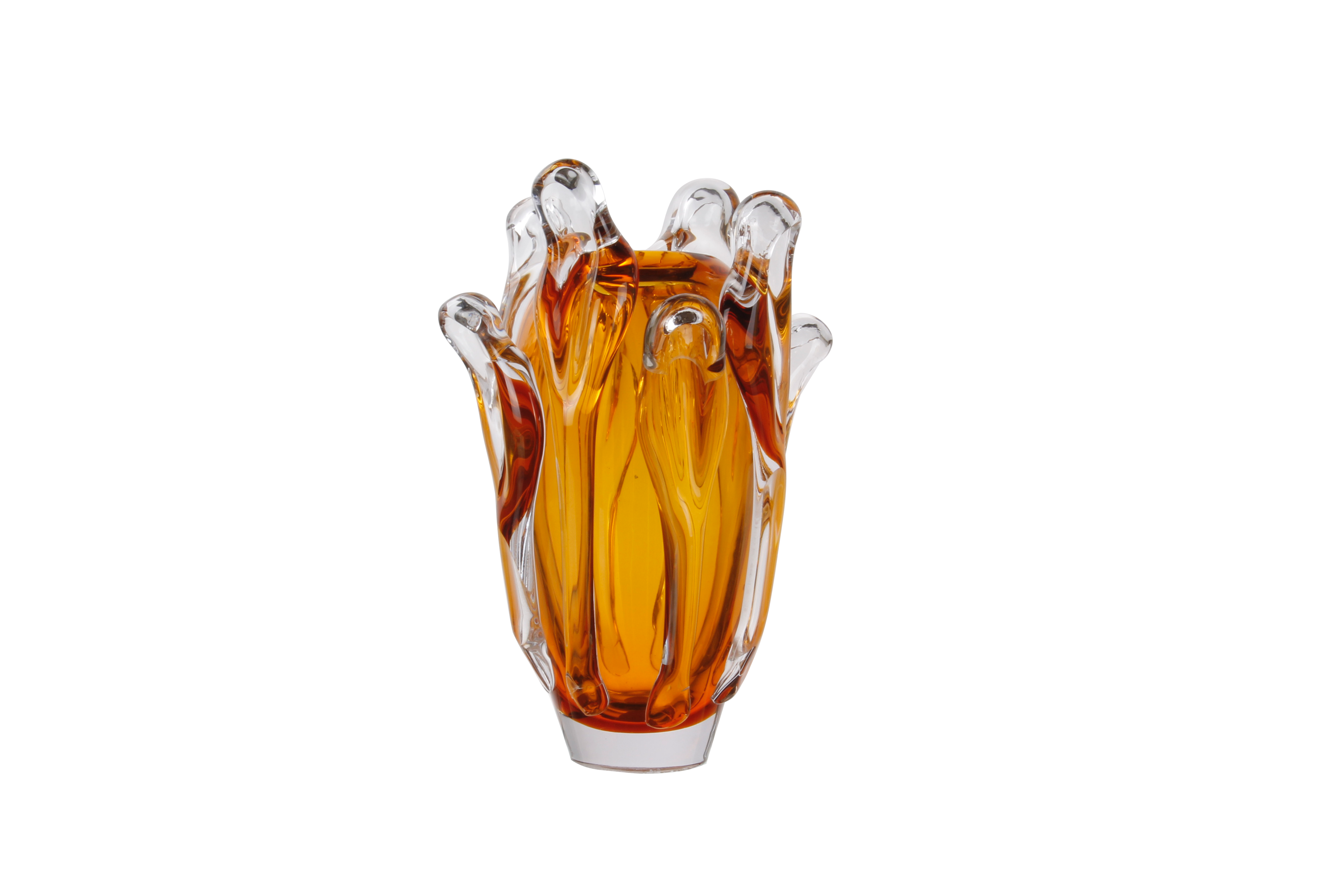 Crystal Swirl Vase Amber Small