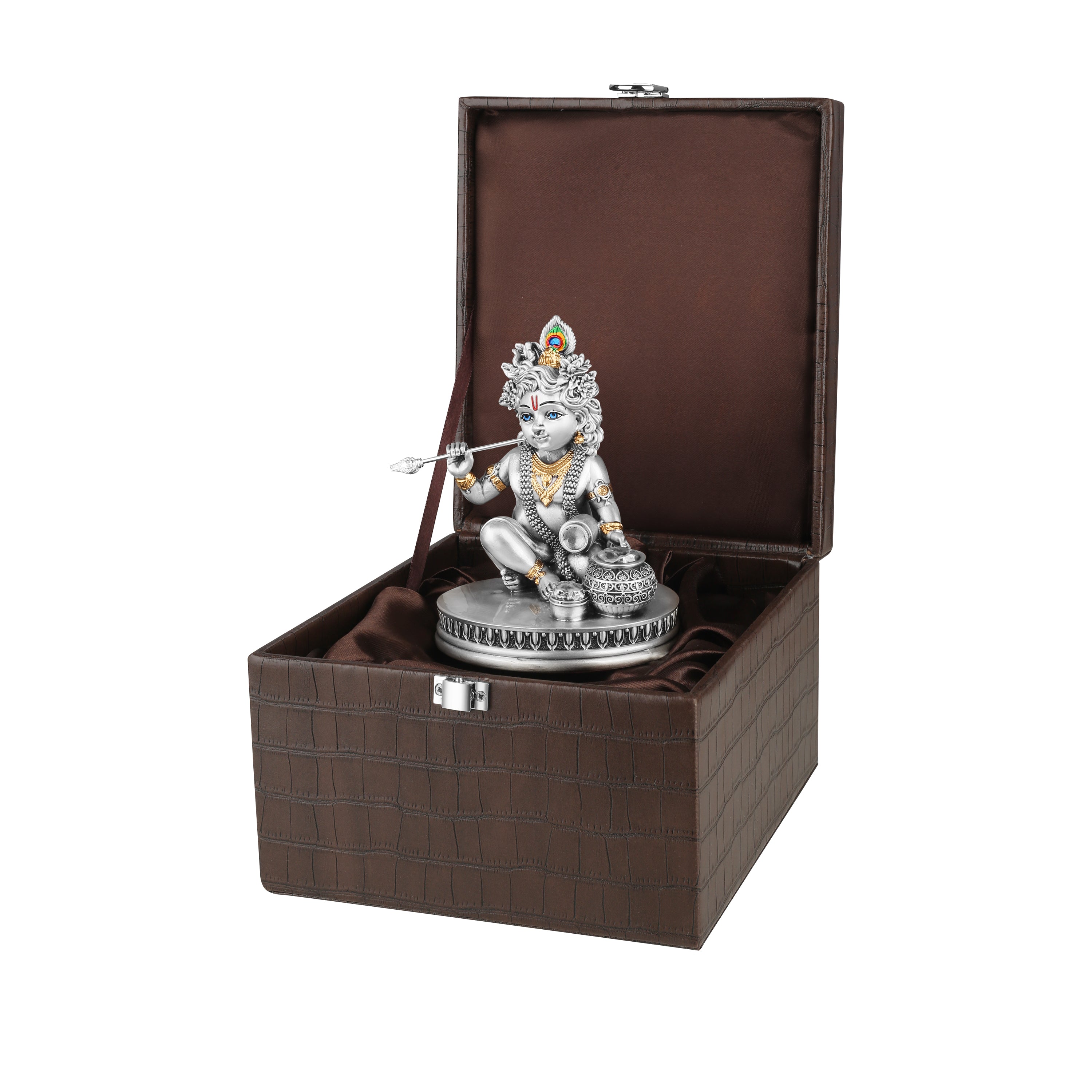 Divine Silver-Plated Bal Krishna Idol (H-8 cm )