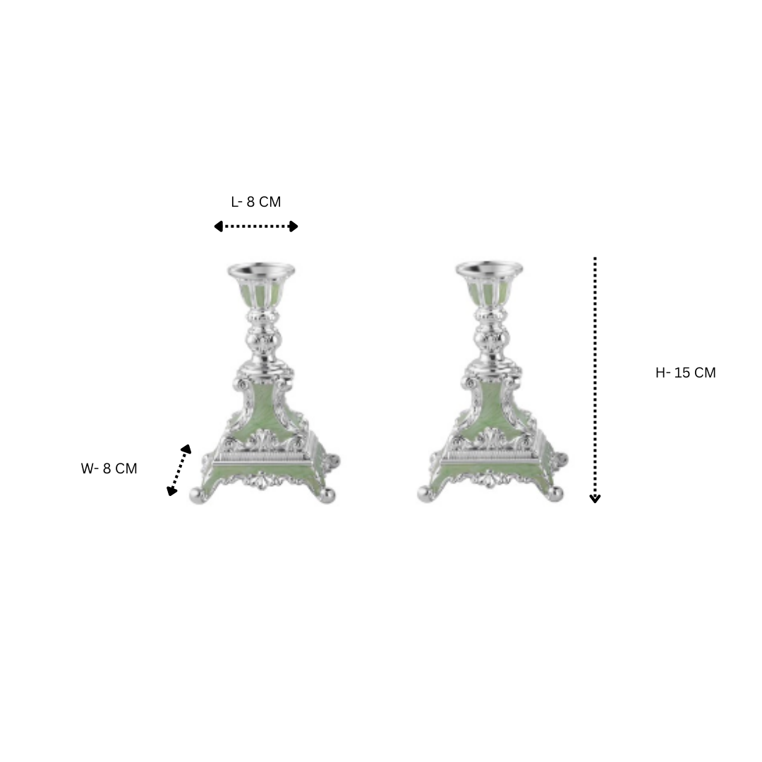 Enamel candle stand - Sea Green