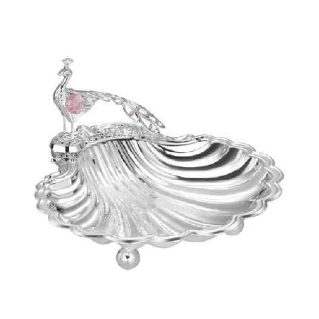 Sea Shell Platter with Peacock Small