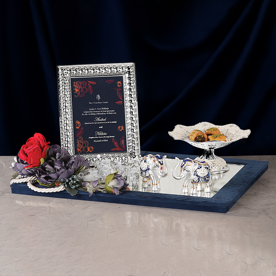 Premium Silver-Themed Invitation Tray