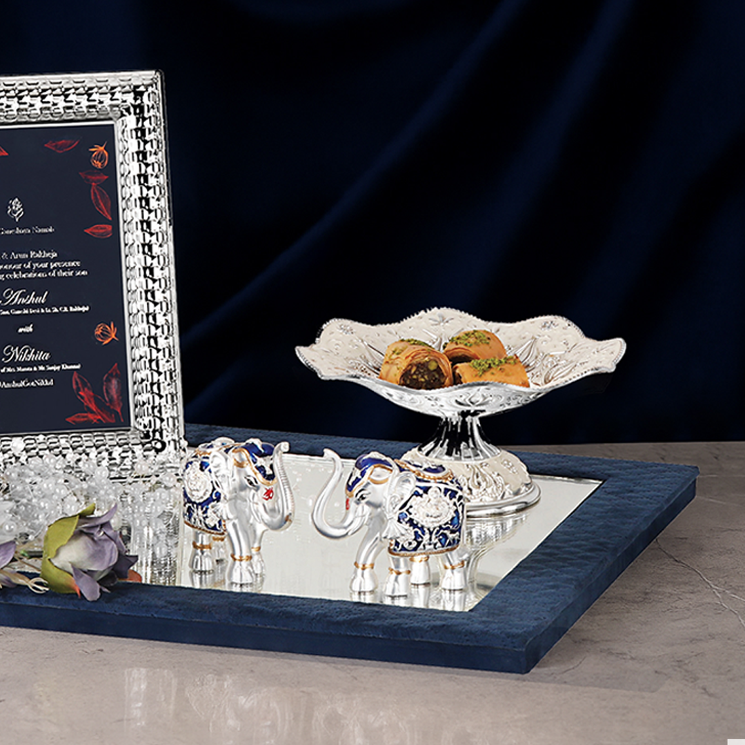 Premium Silver-Themed Invitation Tray